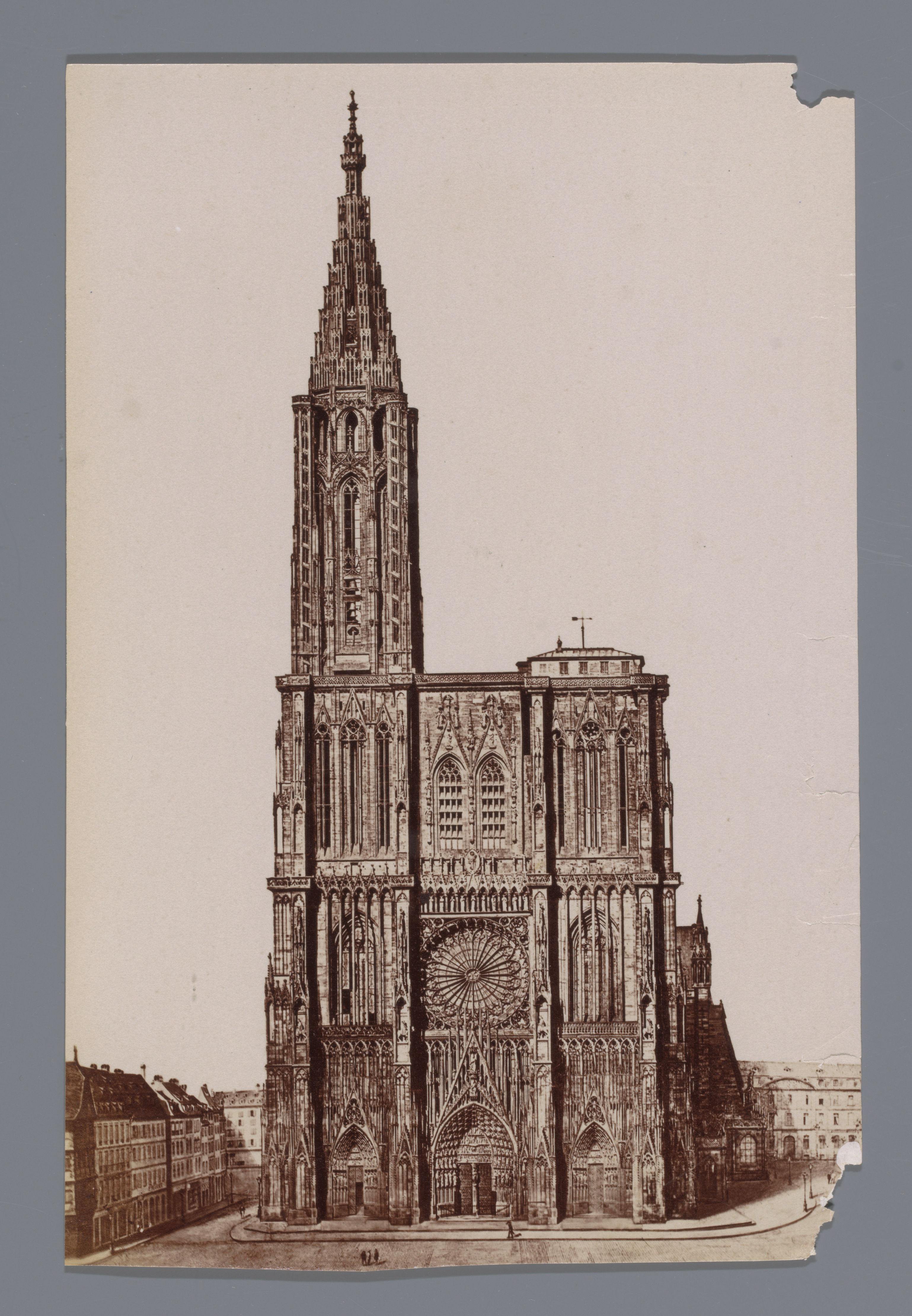 Fotoreproductie van een ontwerp van de kathedraal van Straatsburg