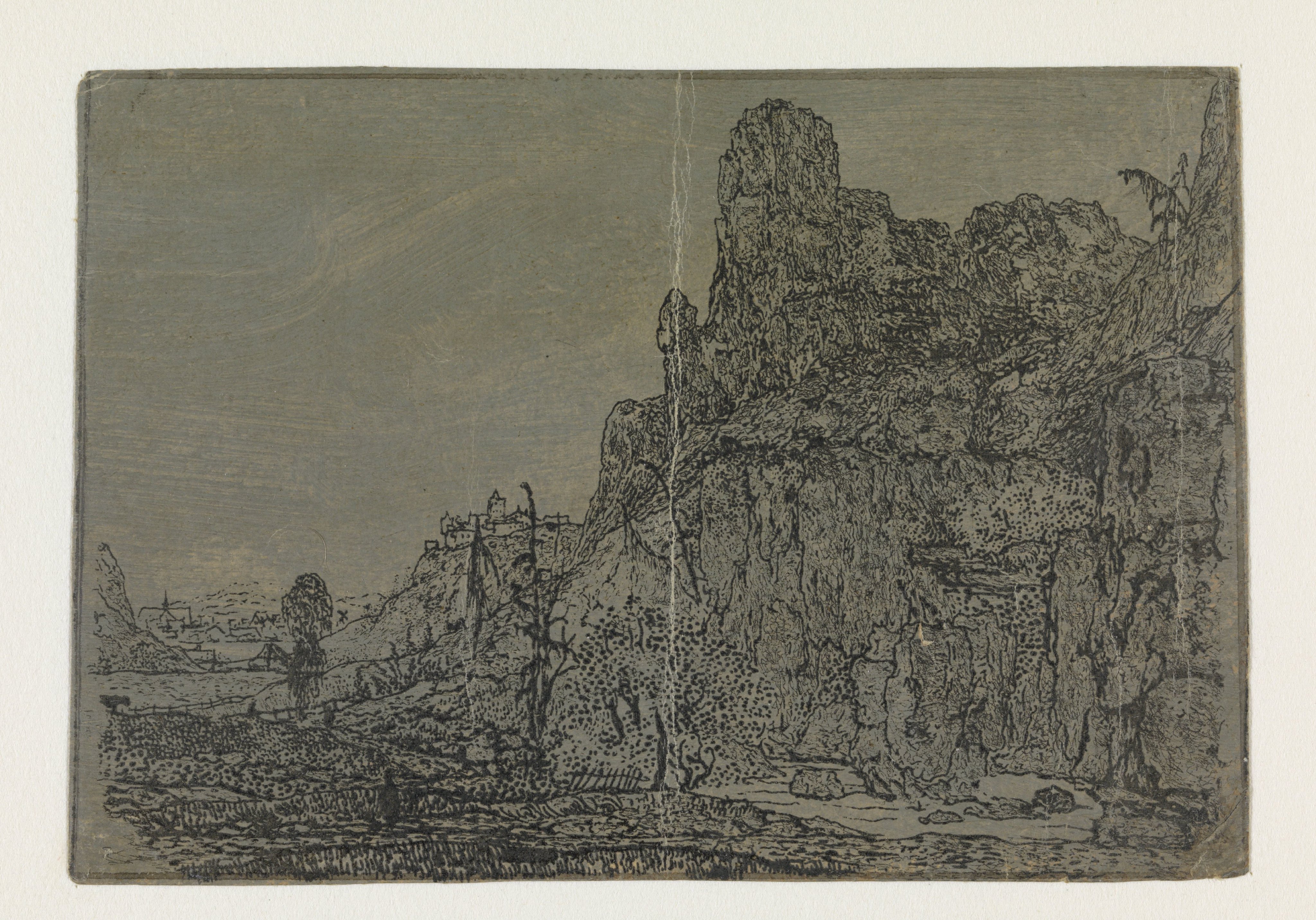 Landscape with a Steep Cliff, Small Version