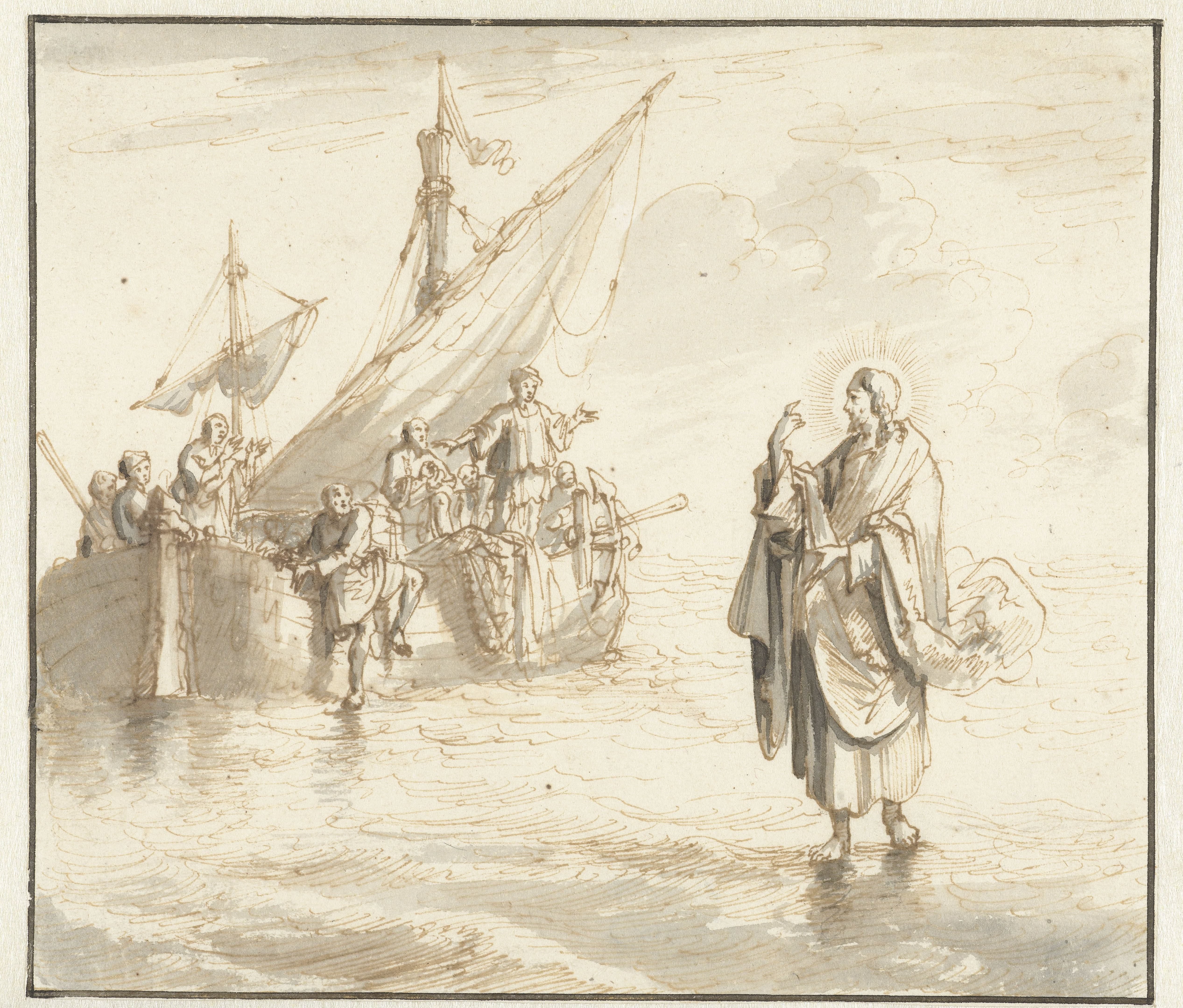 Christus loopt op het water