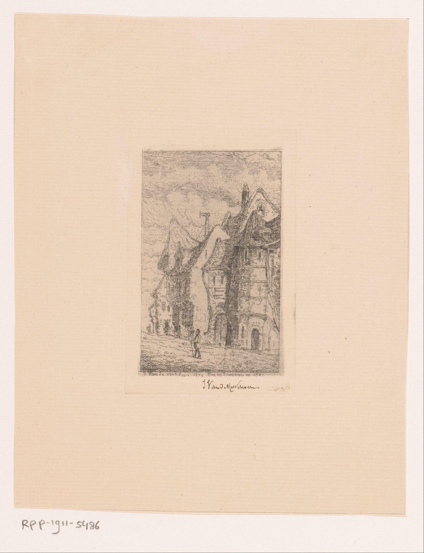 Gezicht op Rue de Tournai, 1842