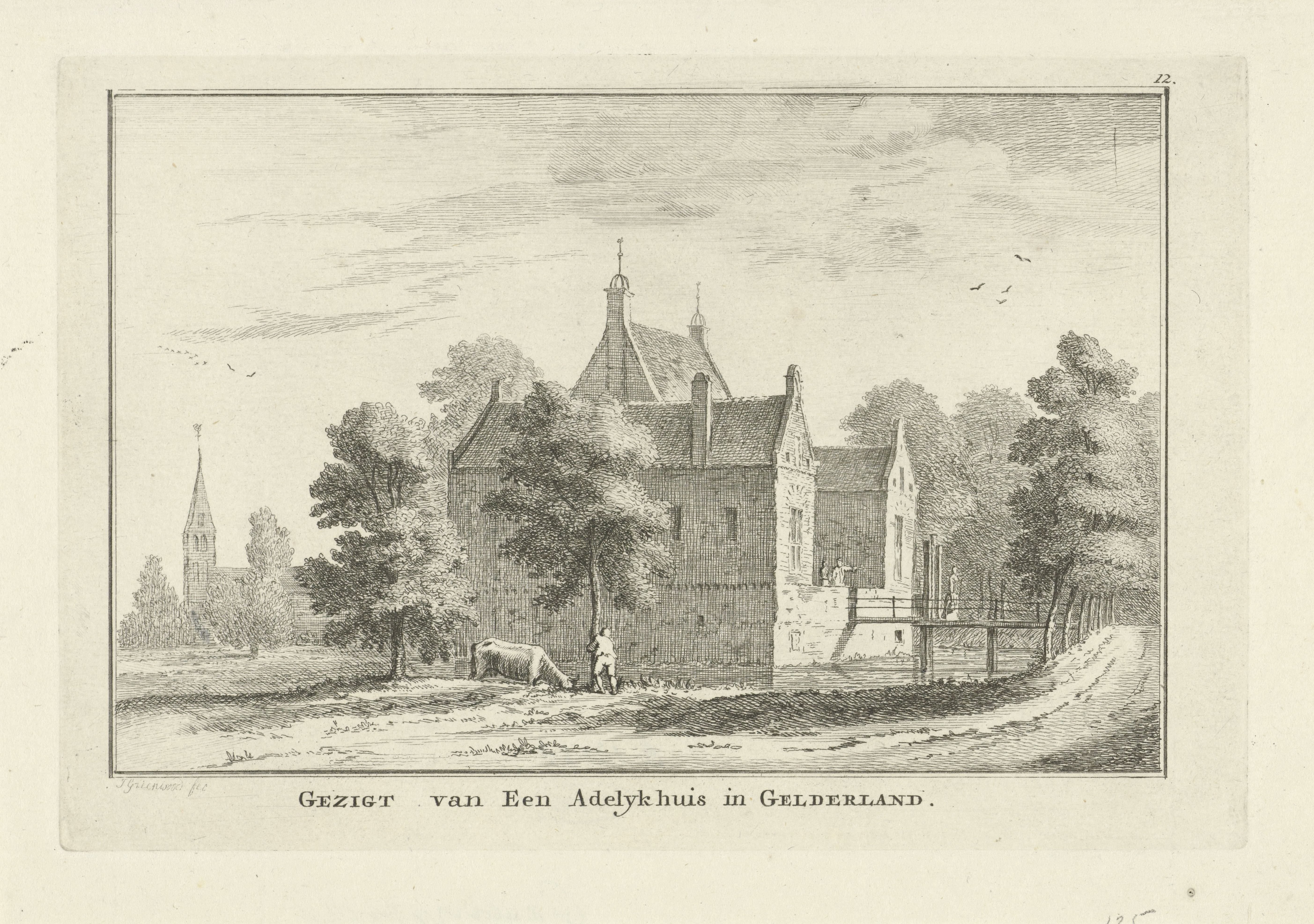Gezicht op kasteel de Fransenburg te Nijbroek