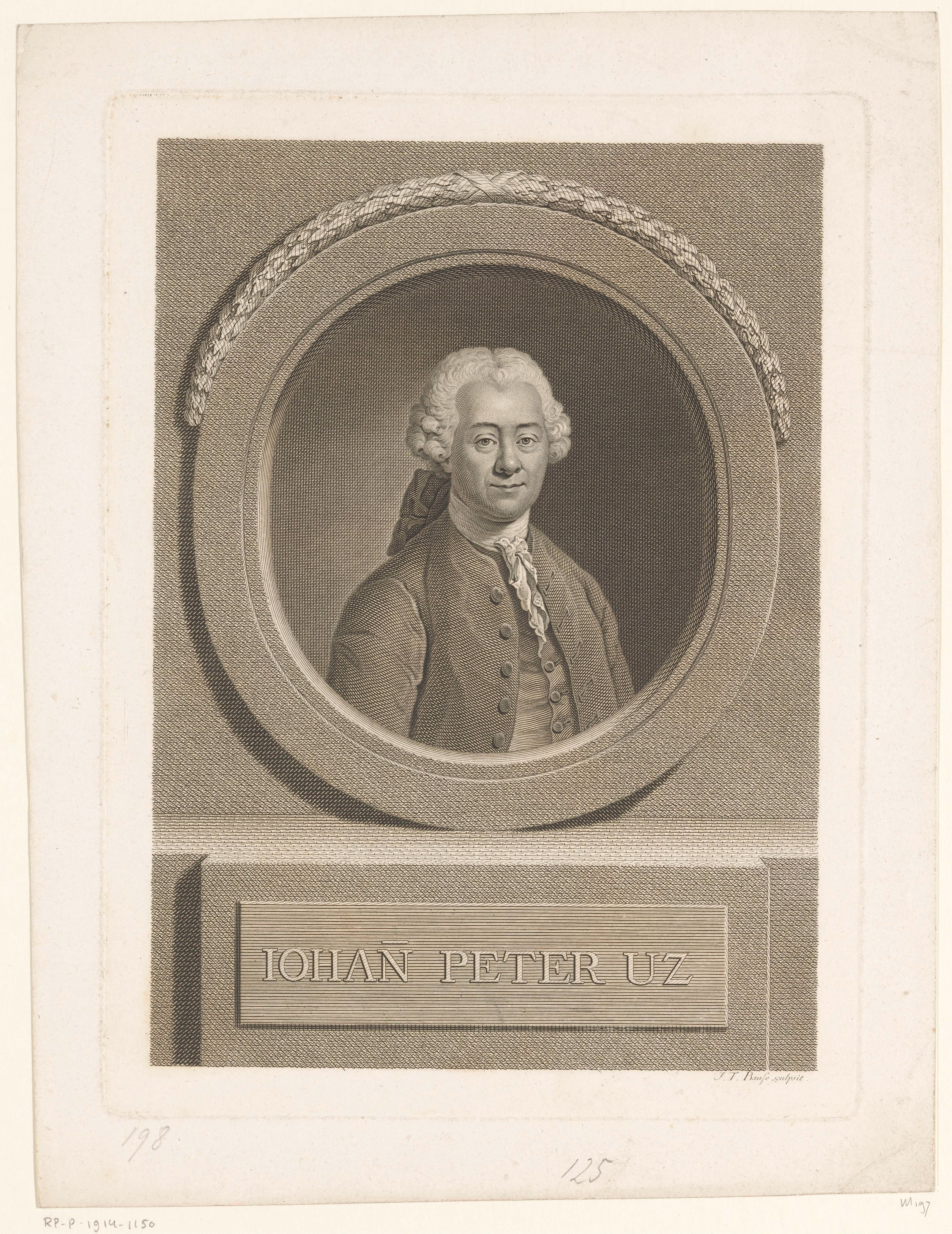 Portret van Johann Peter Uz