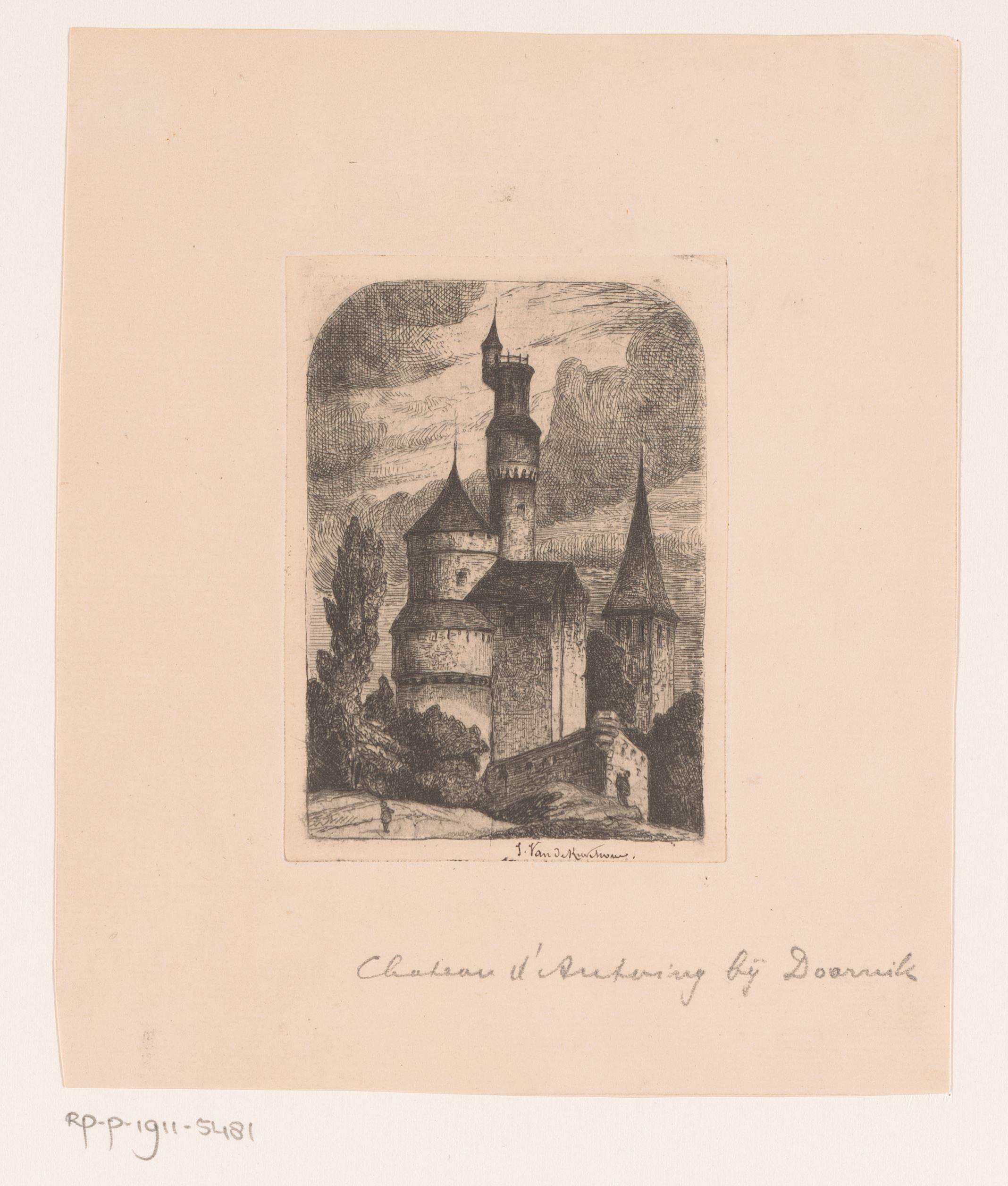 Gezicht op het kasteel van Antoing bij Doornik