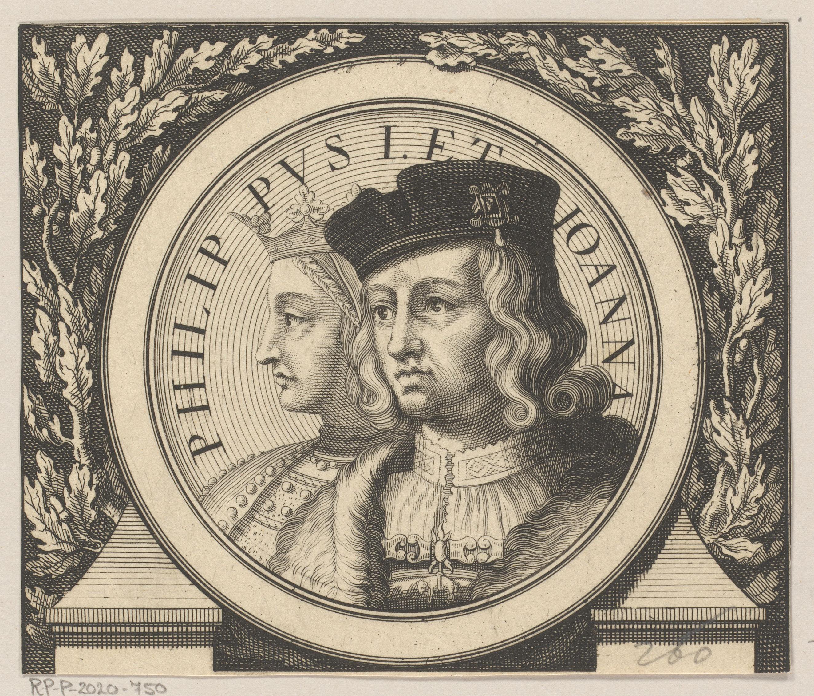 Portret van Filips de Schone, hertog van Bourgondië en Johanna de Waanzinnige, koningin van Castilië
