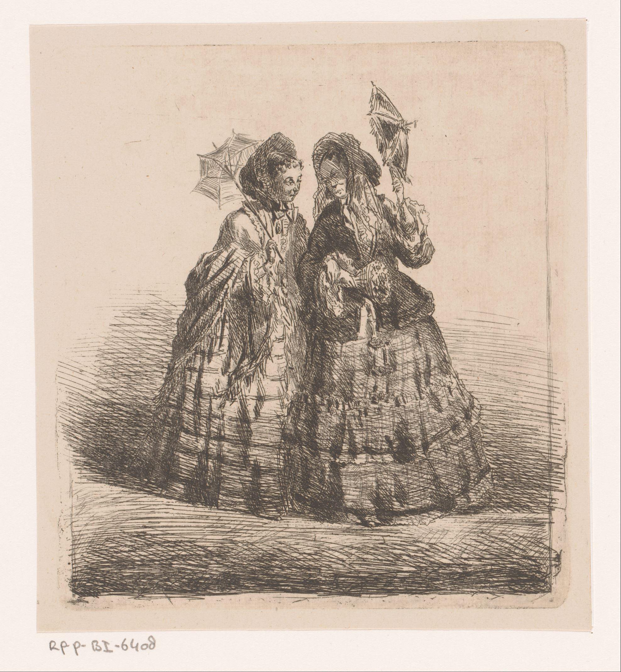 Twee vrouwen met parasol