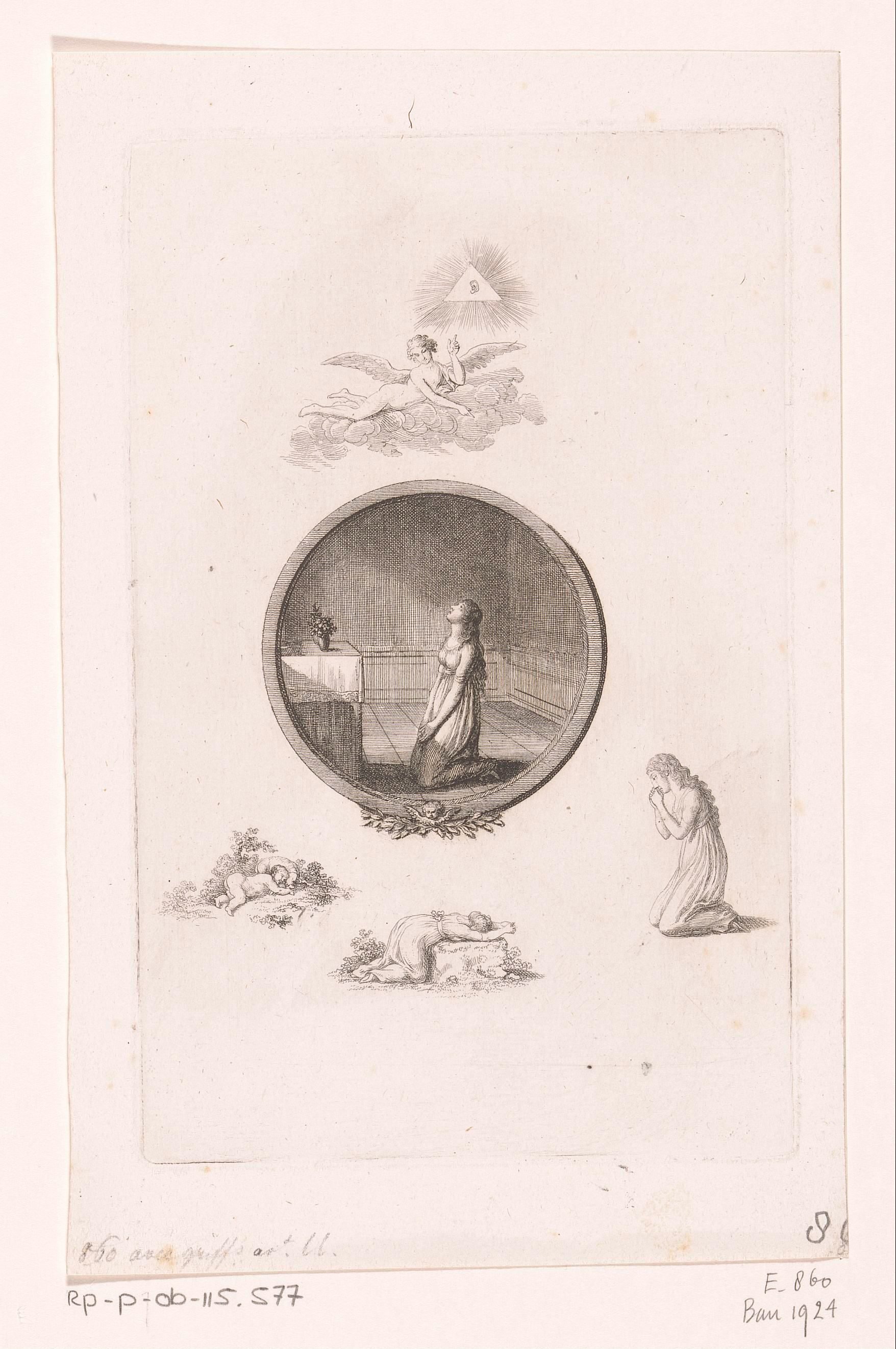 Biddend jong meisje