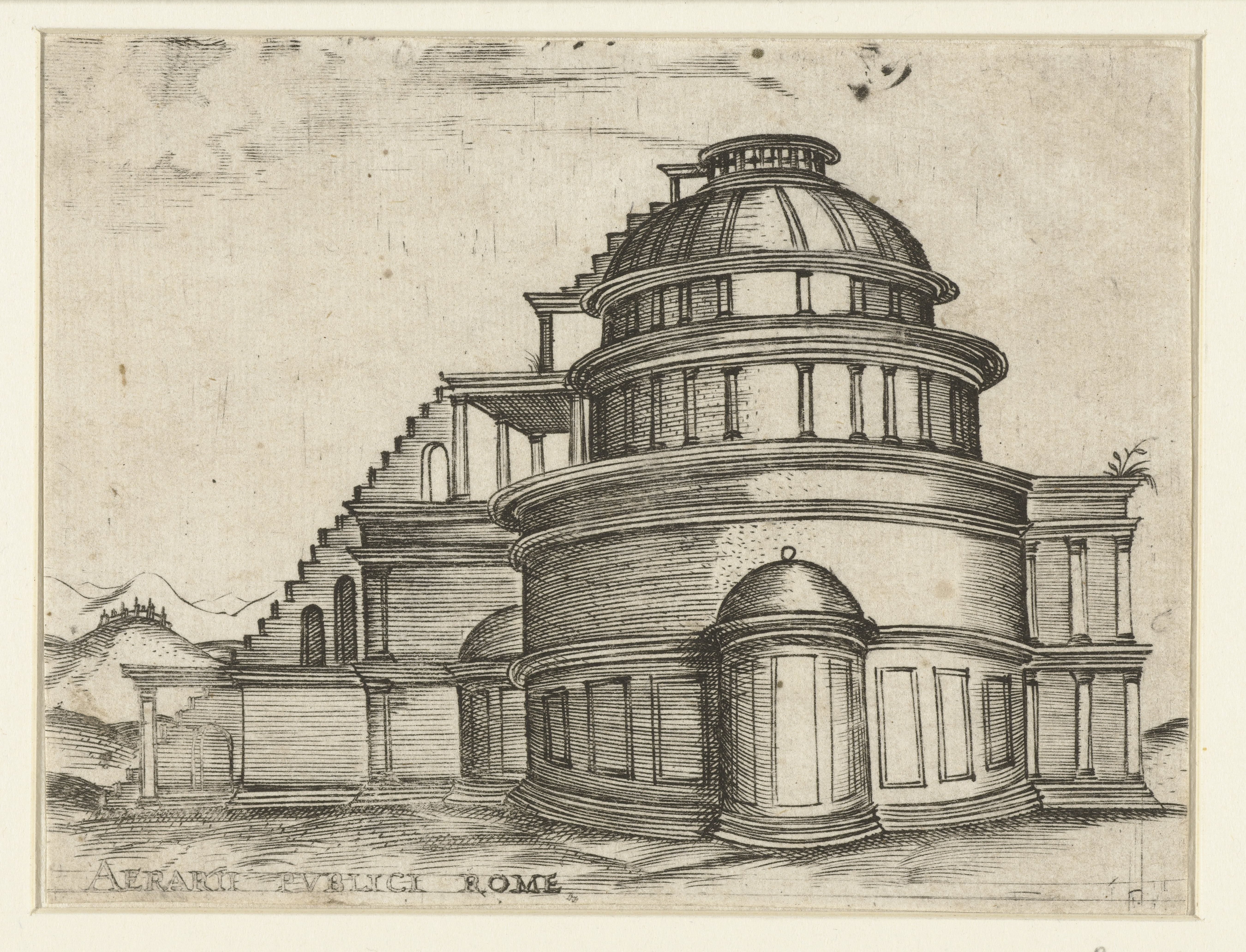 Exterieur van een klassieke tempel