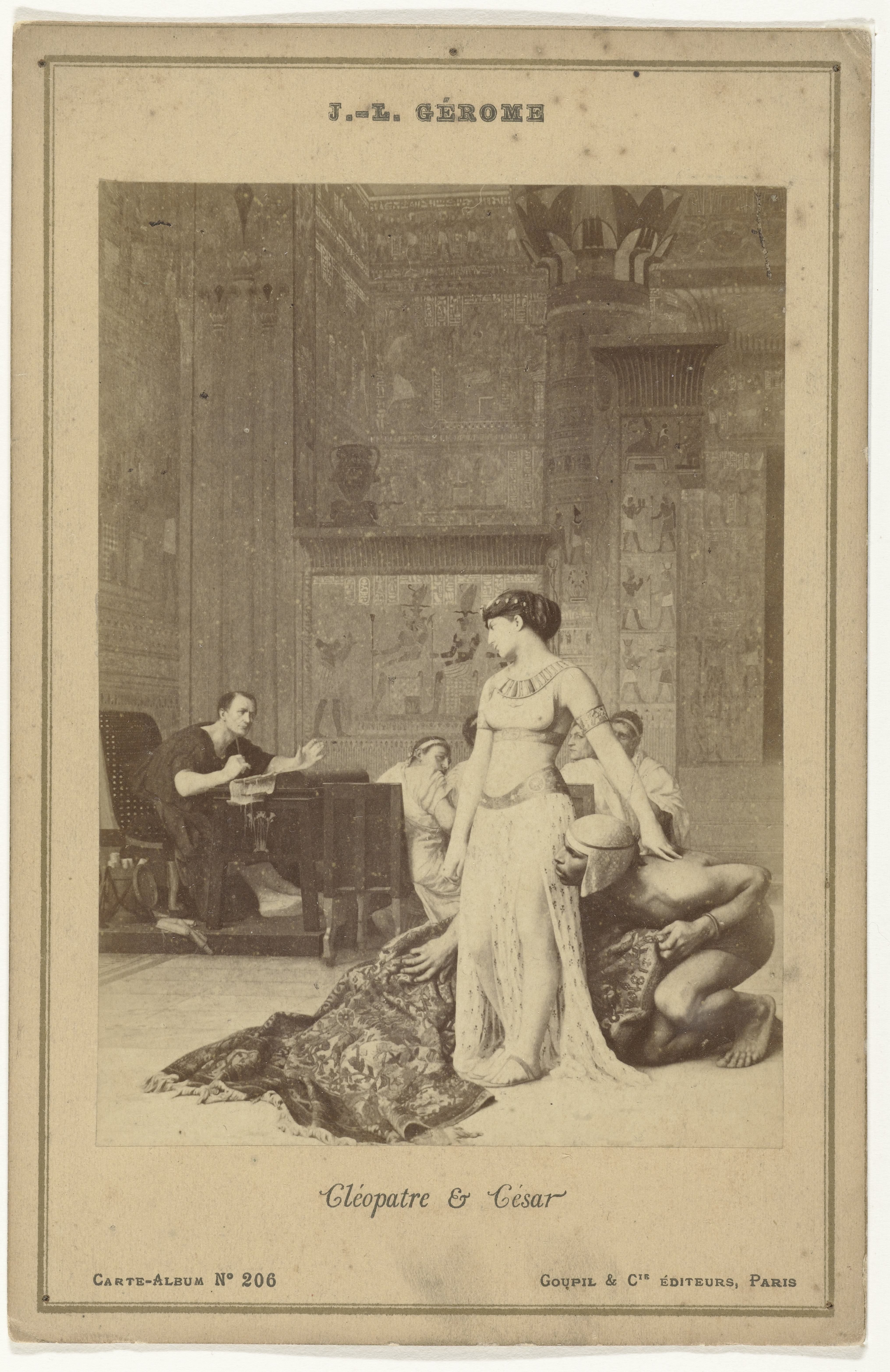 Fotoreproductie van het schilderij Cléopatre & César door Jean-Léon Gérôme
