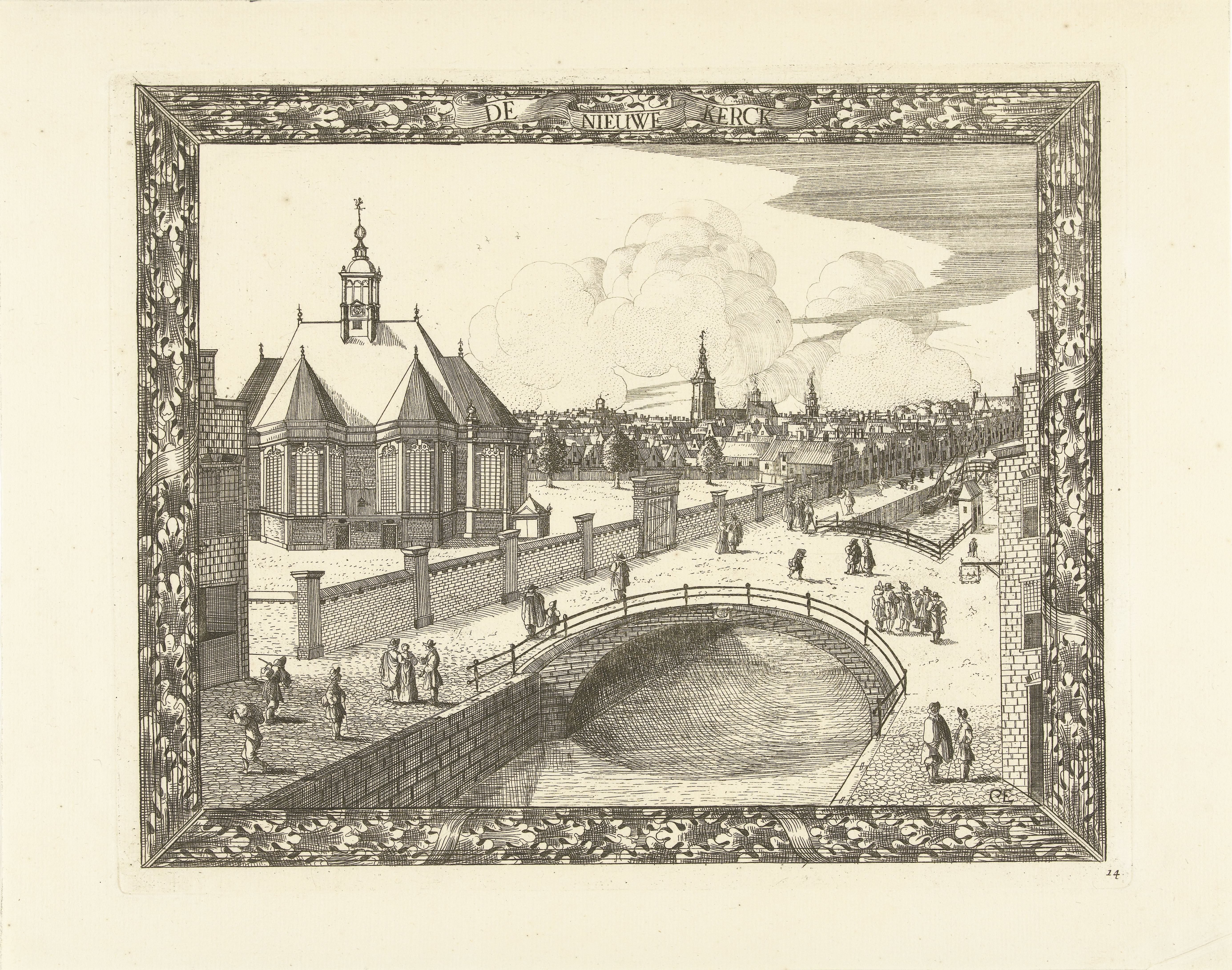 Gezicht op de Nieuwe Kerk te Den Haag