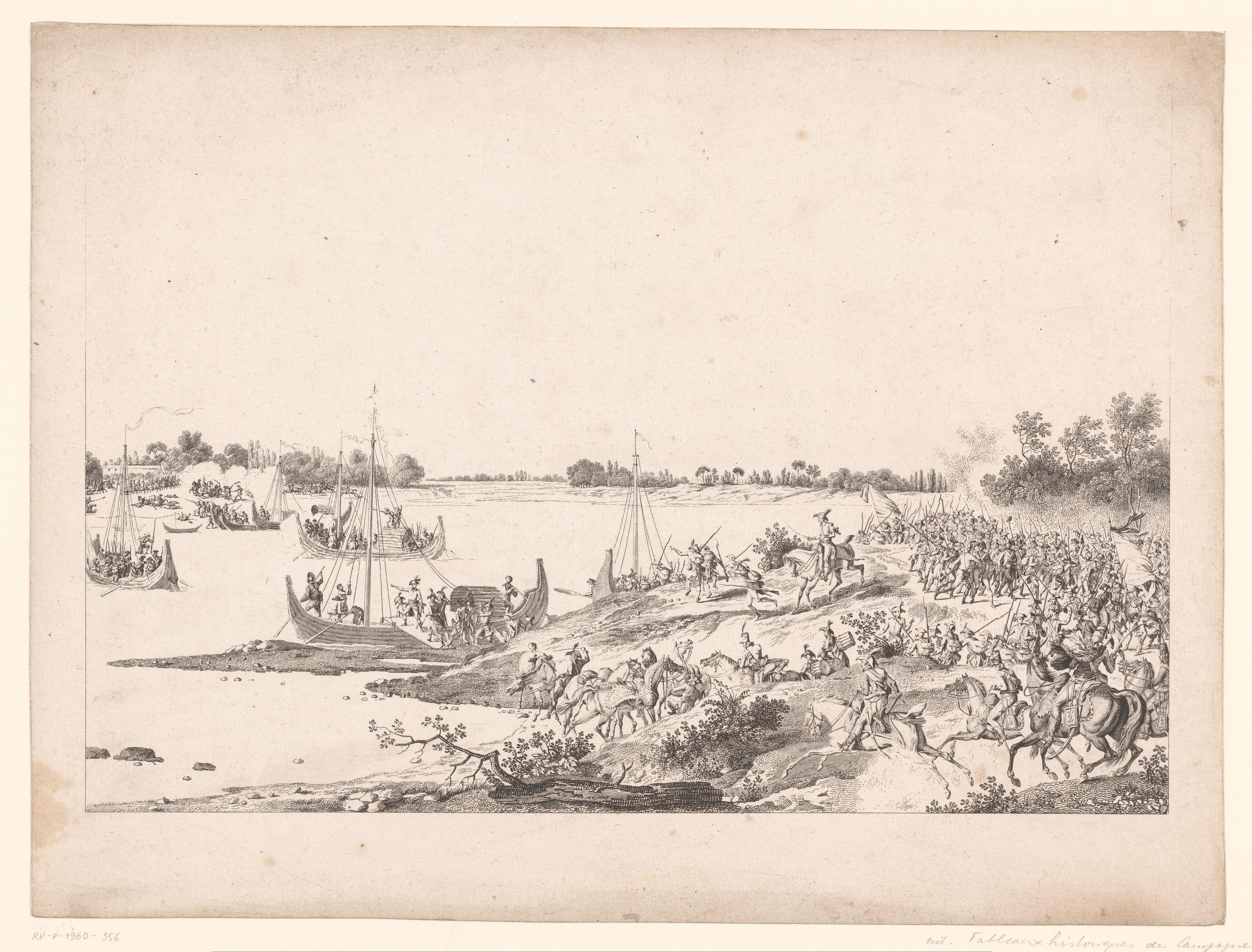 Landschap met cavalerie aan het water