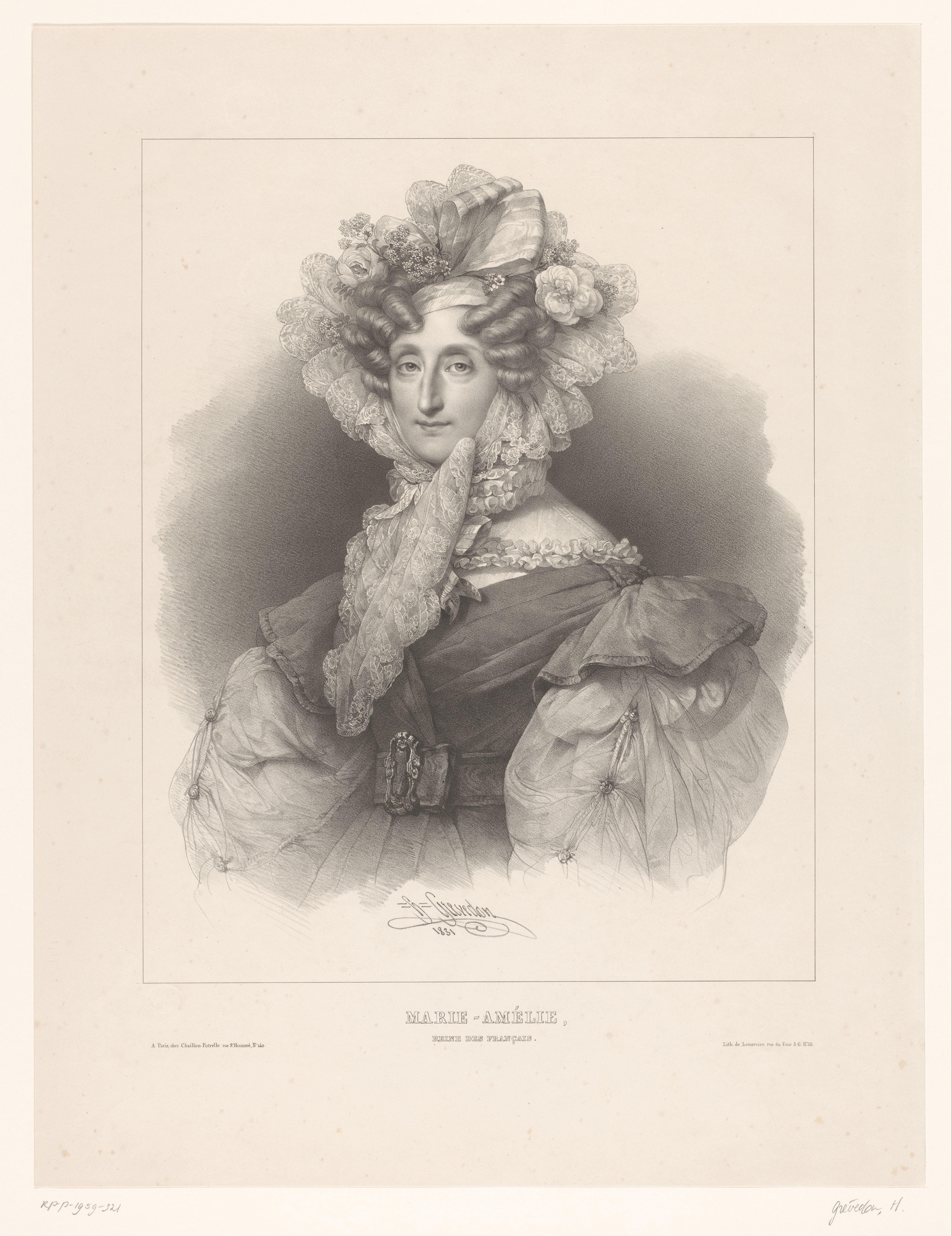 Portret van Maria Amalia van Bourbon-Sicilië