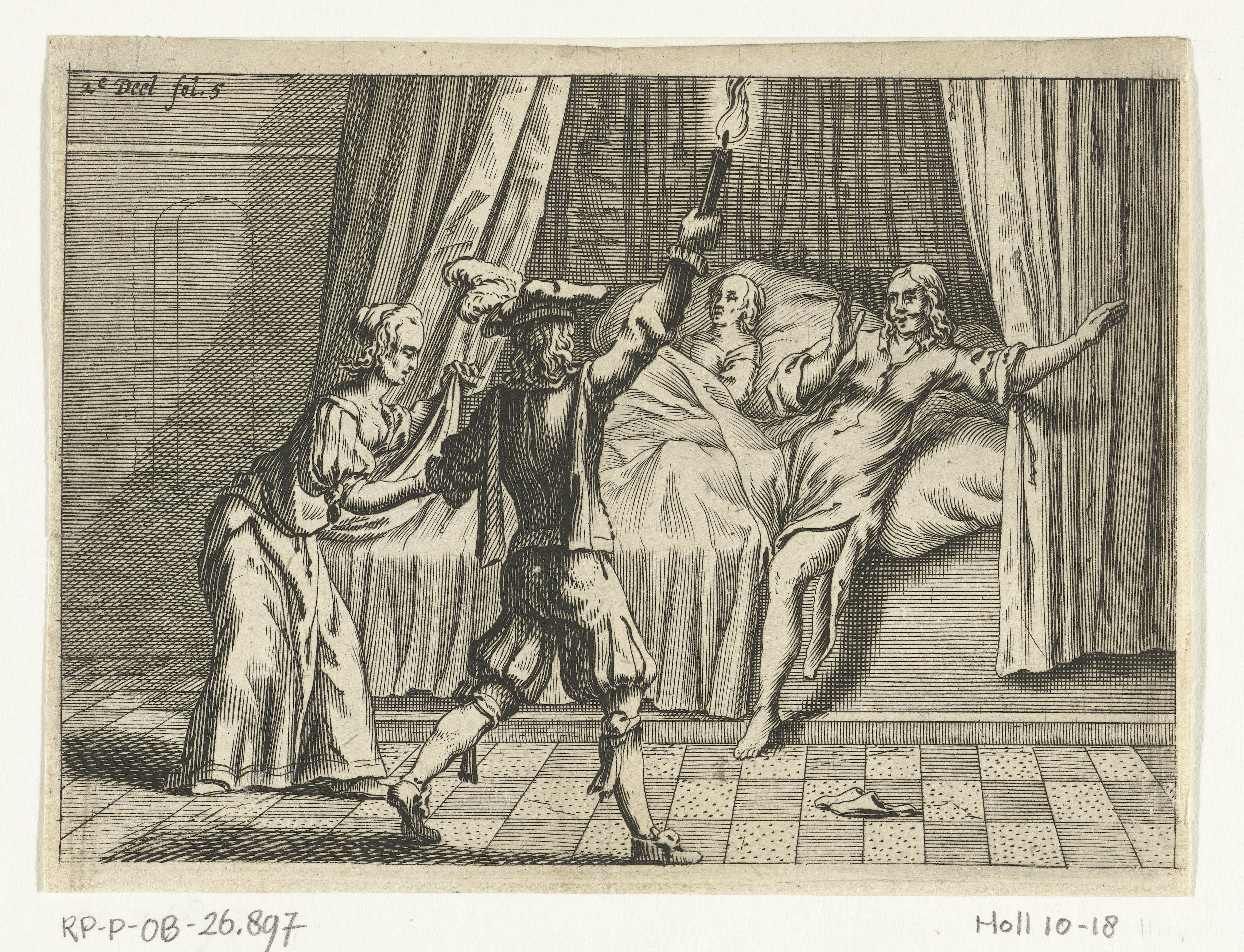 Gusman d'Alfarache bij bed met dames