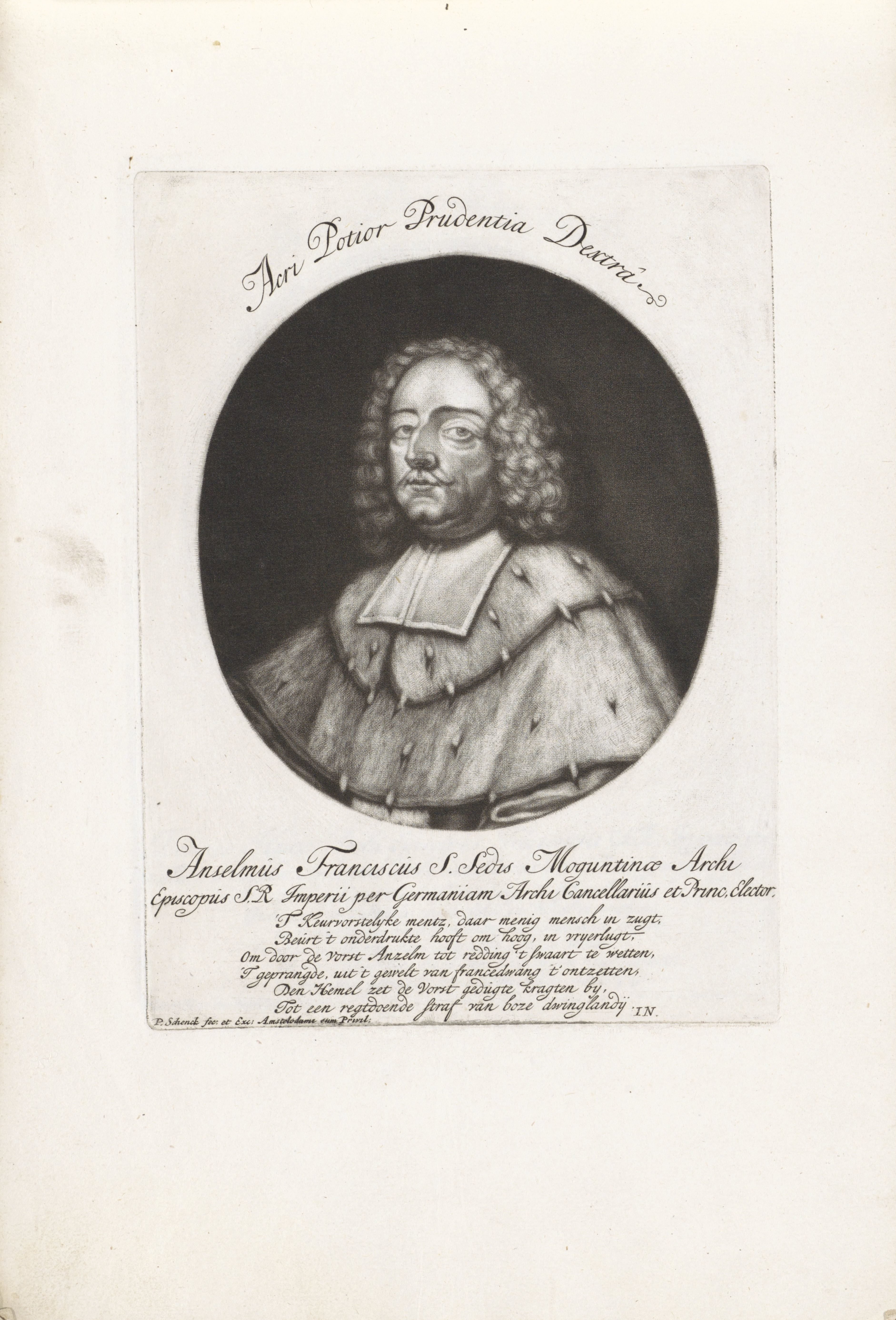Portret van Anselm Franz von Ingelheim, aartsbisschop van Mainz