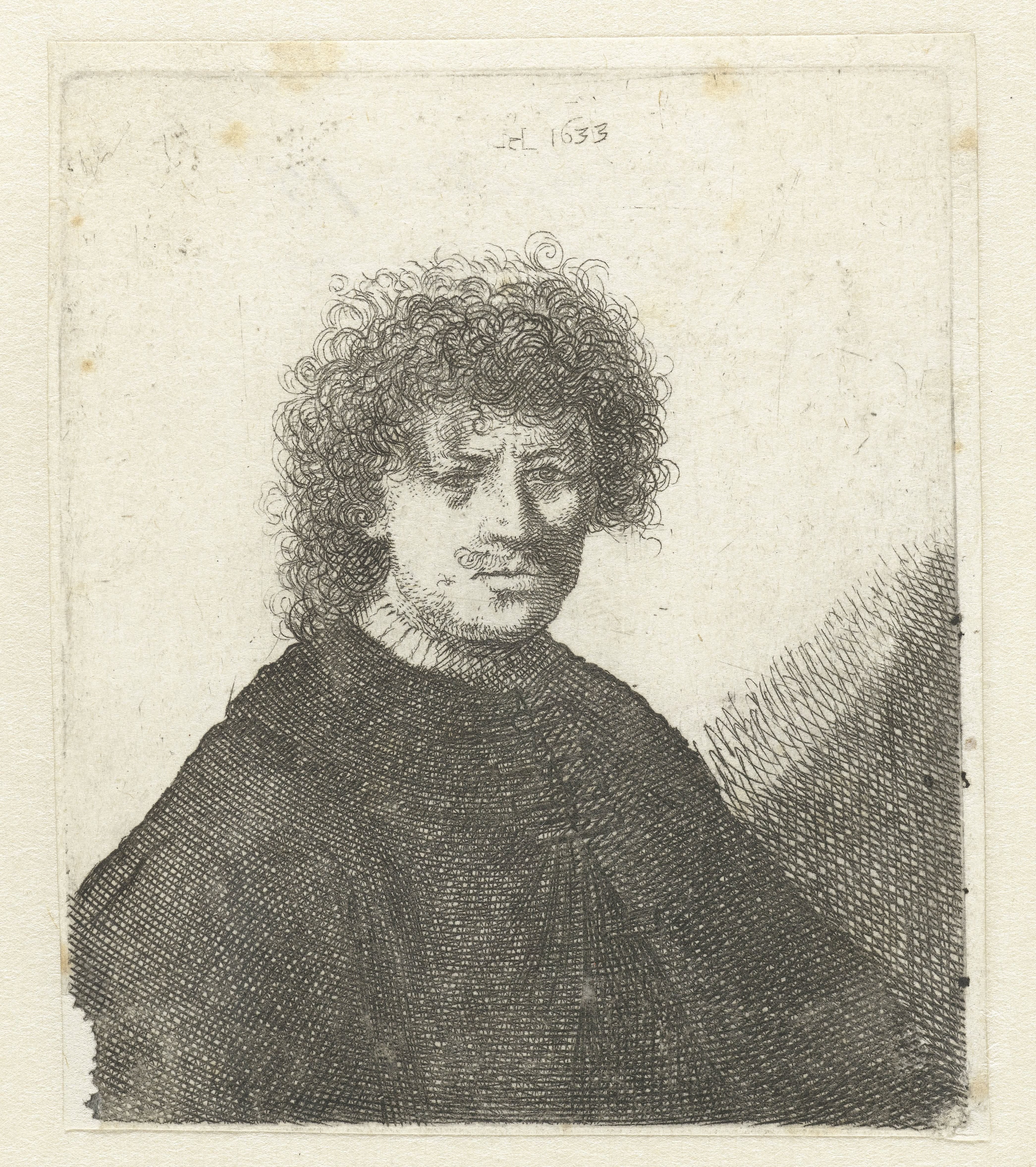 Self-portrait in a cloak with a falling collar: bust