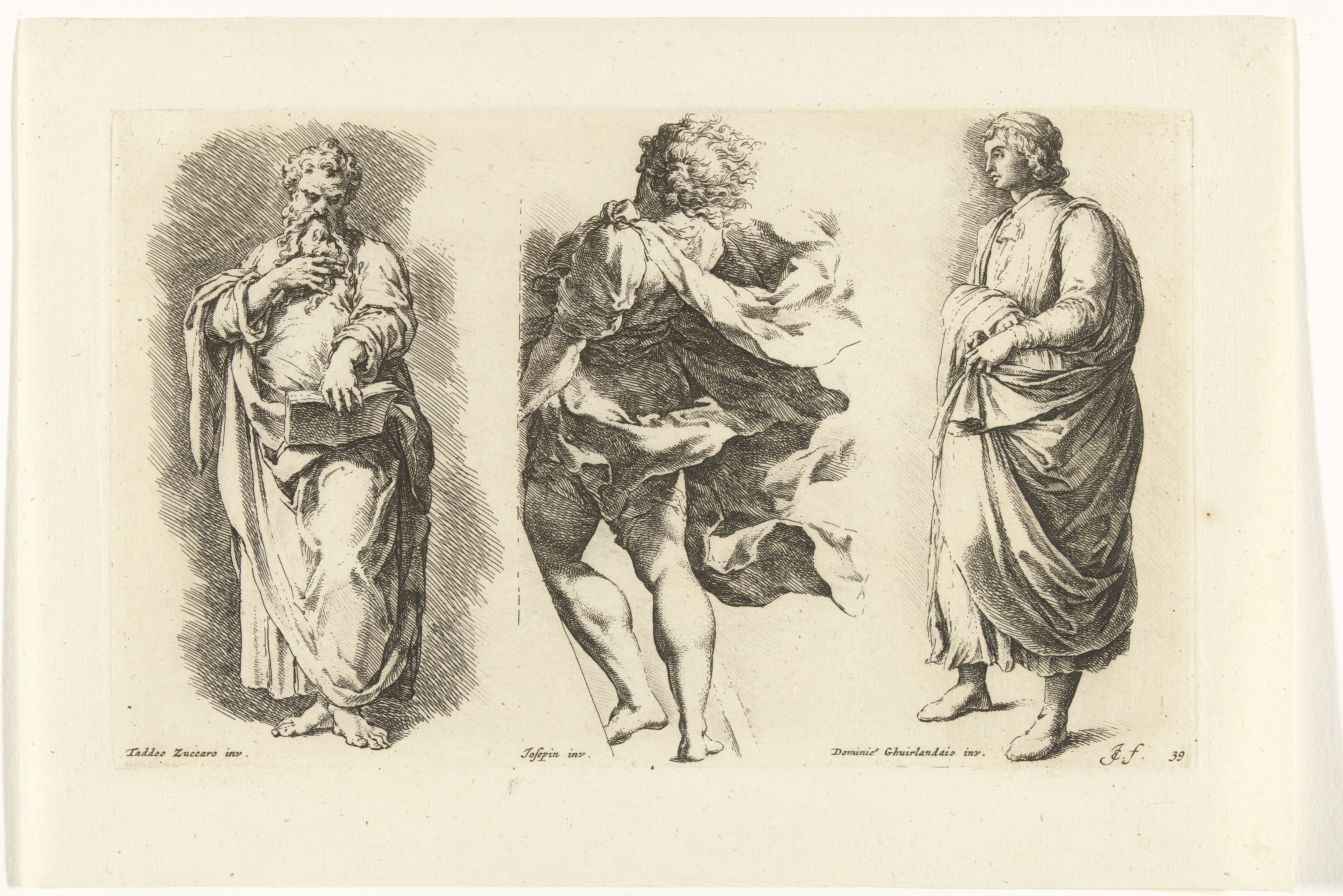 Drie staande mannen