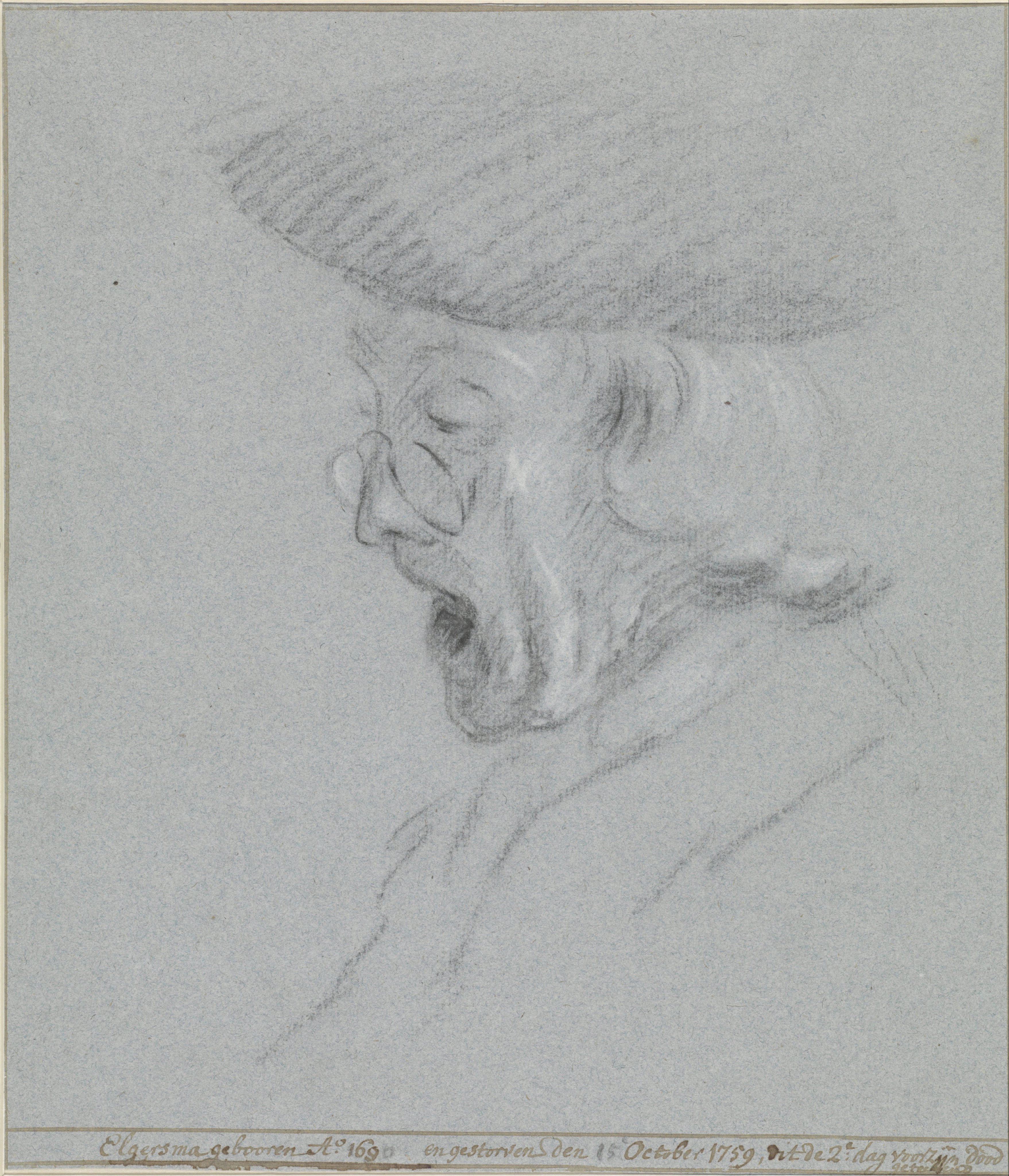 Portret van Michiel Elgersma, met bril en mond wijd open.