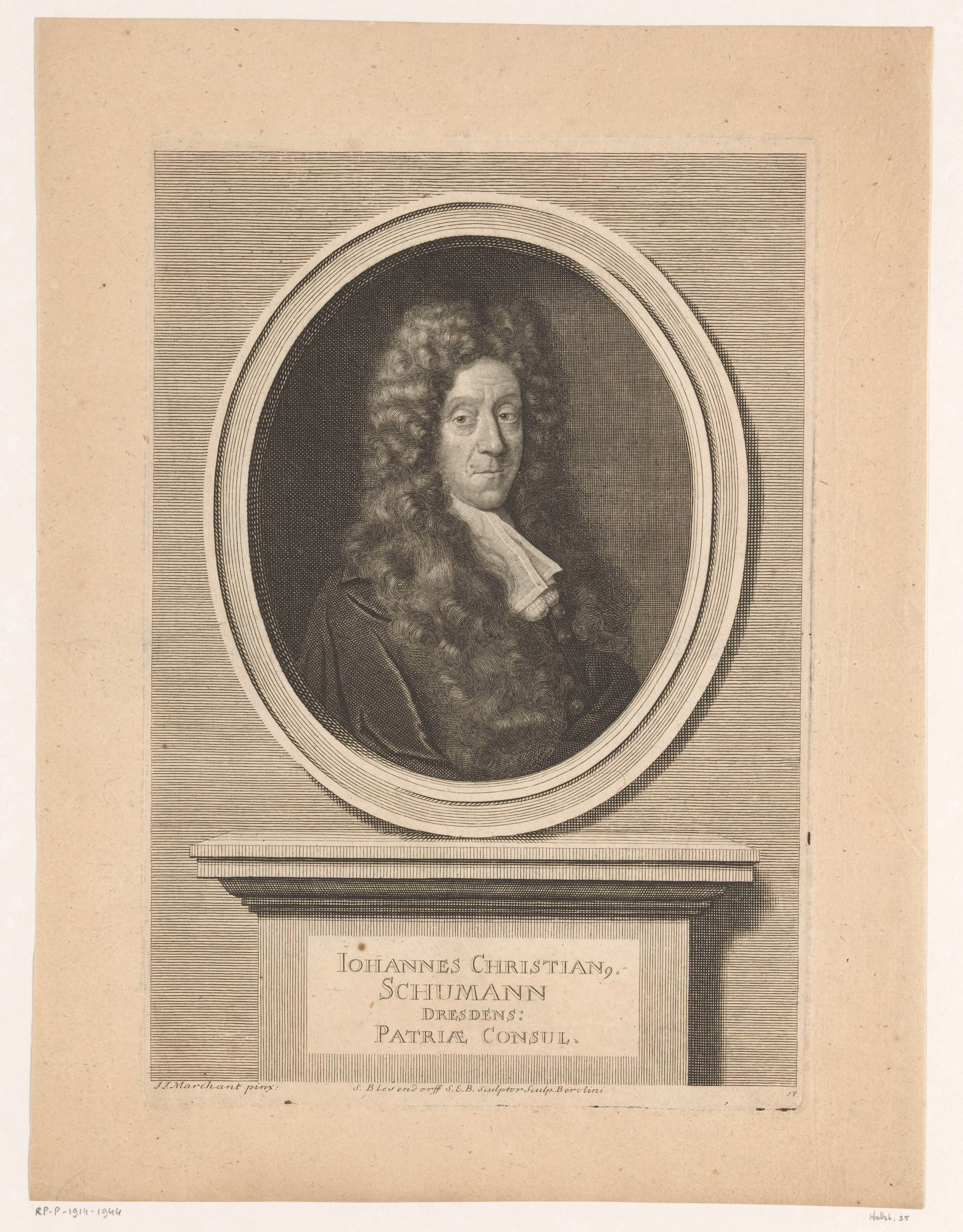 Portret van Johann Christian Schumann
