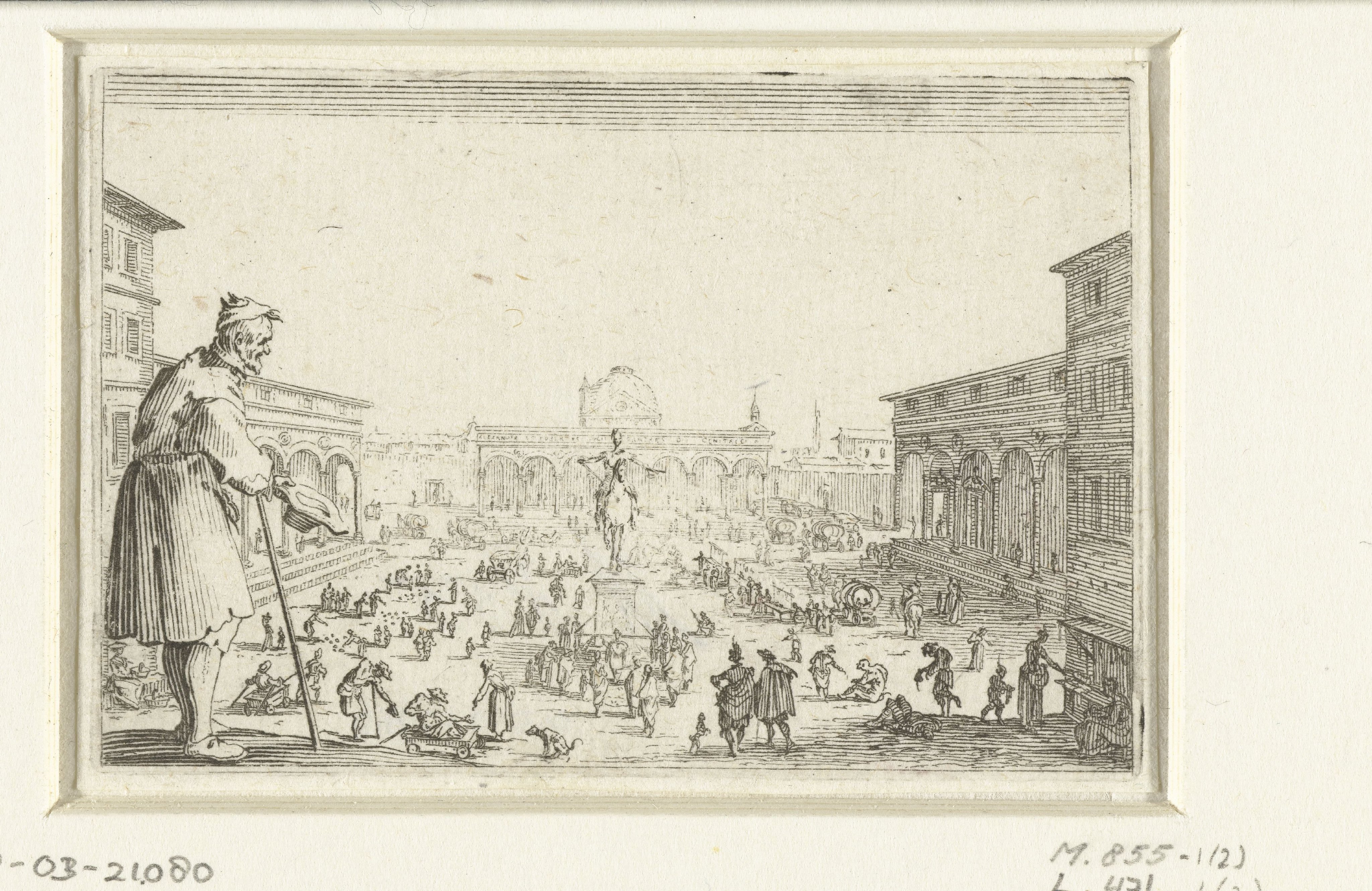 Bedelaar bij de Piazza della Santissima Annunziata te Florence
