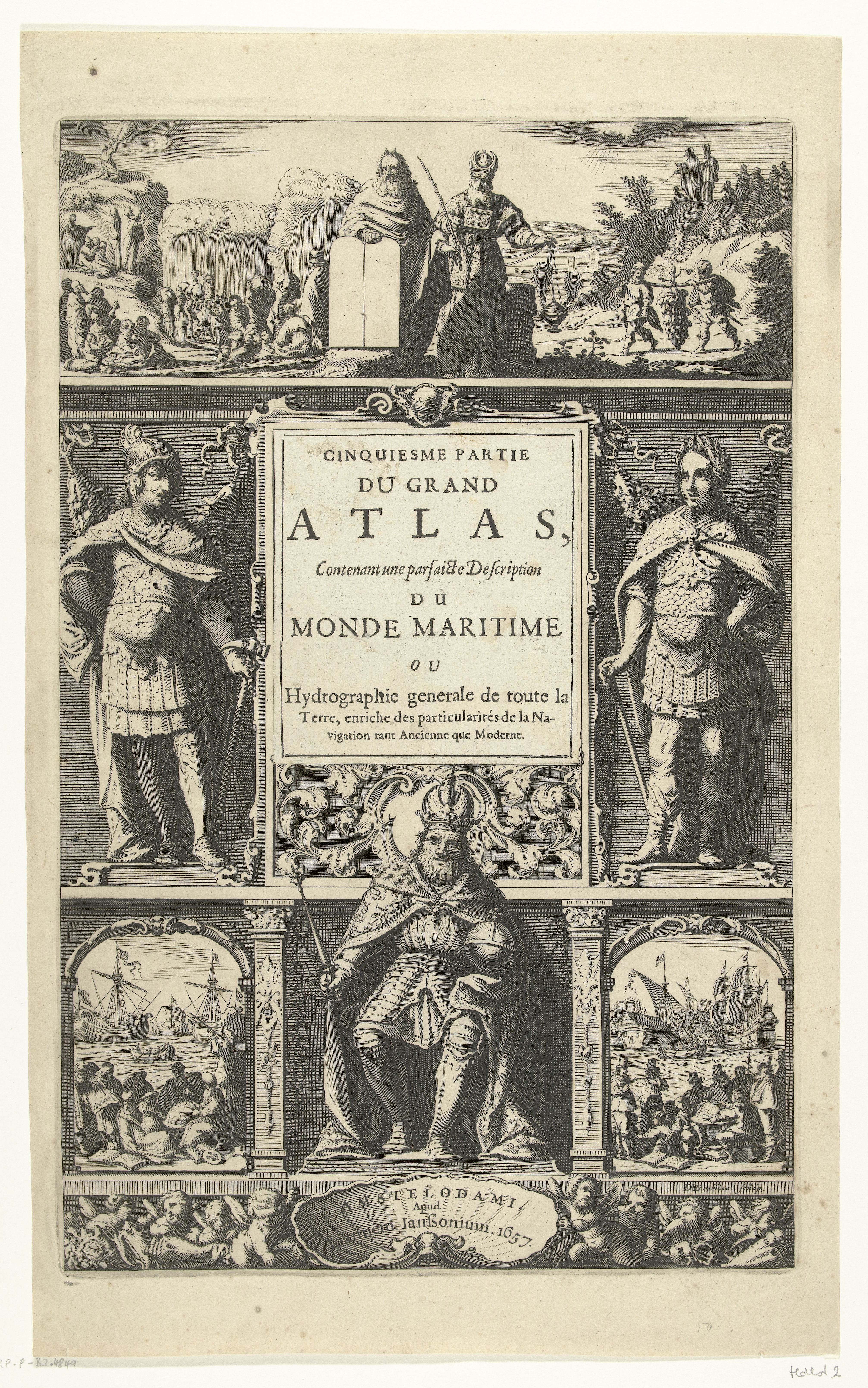 Titelpagina voor 'Cinquiesme partie du grand Atlas (...) du Monde Maritime'