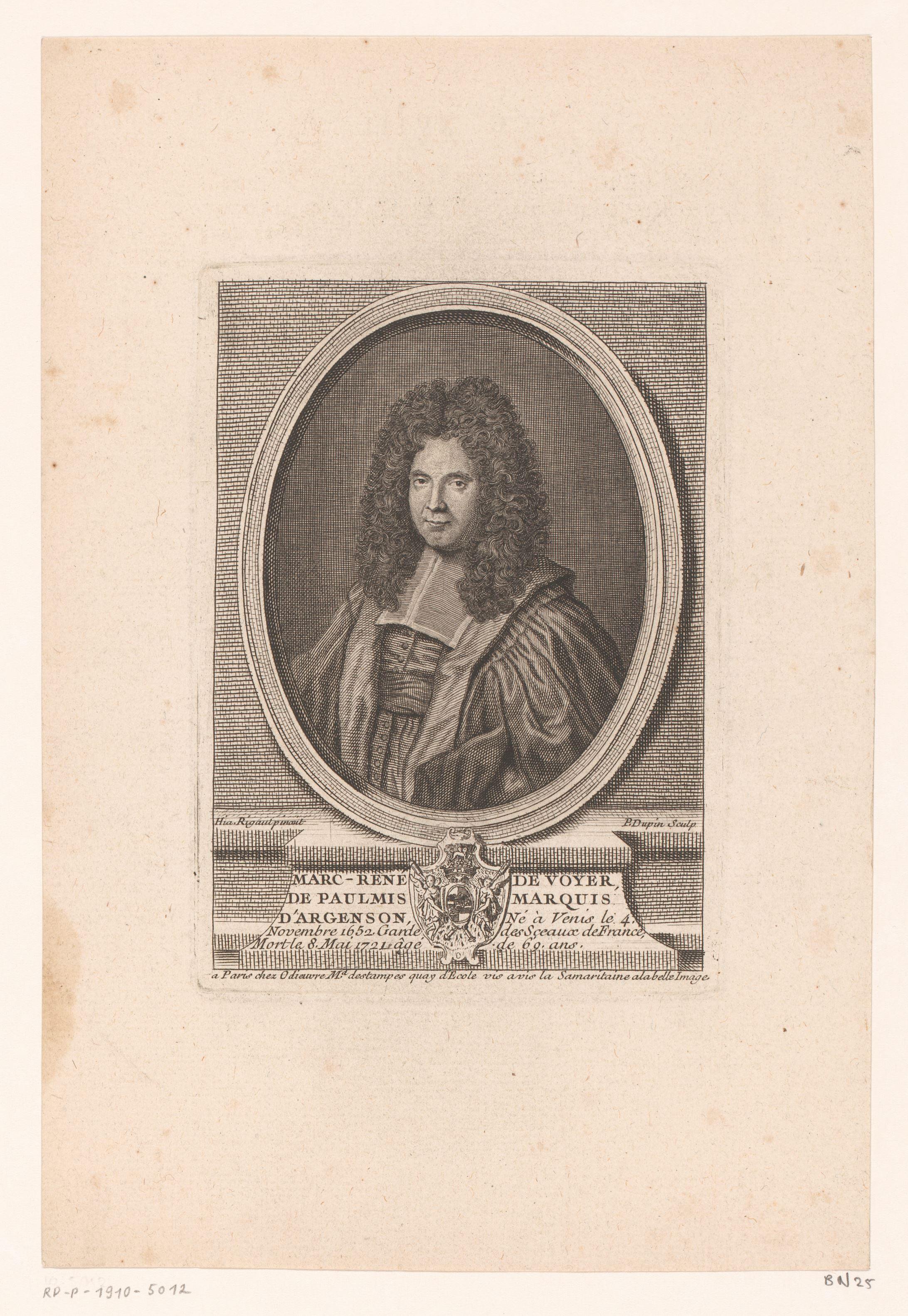 Portret van Marc René de Voyer de Paulmy d'Argenson