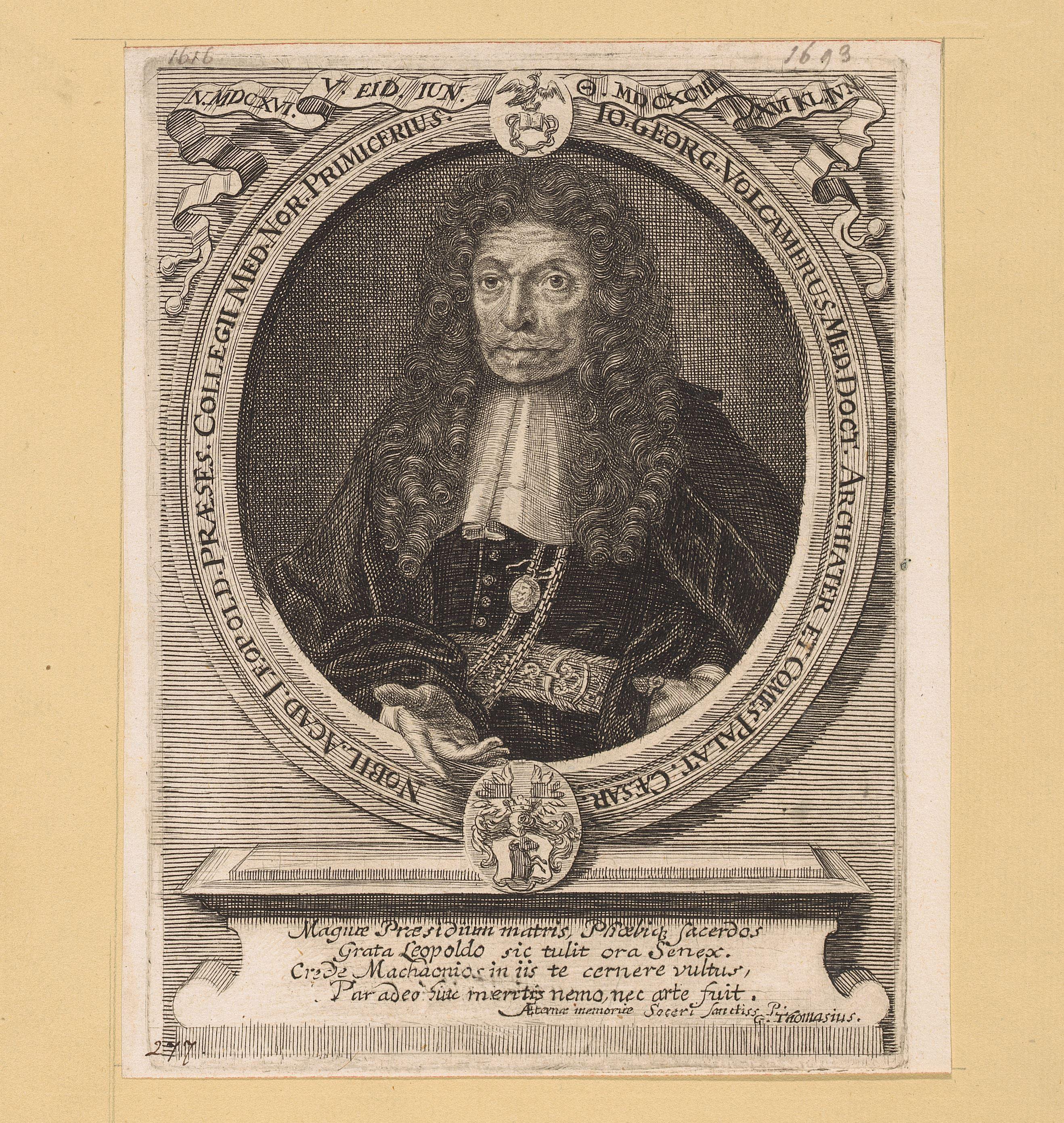 Portret van Johann Georg Volckamer