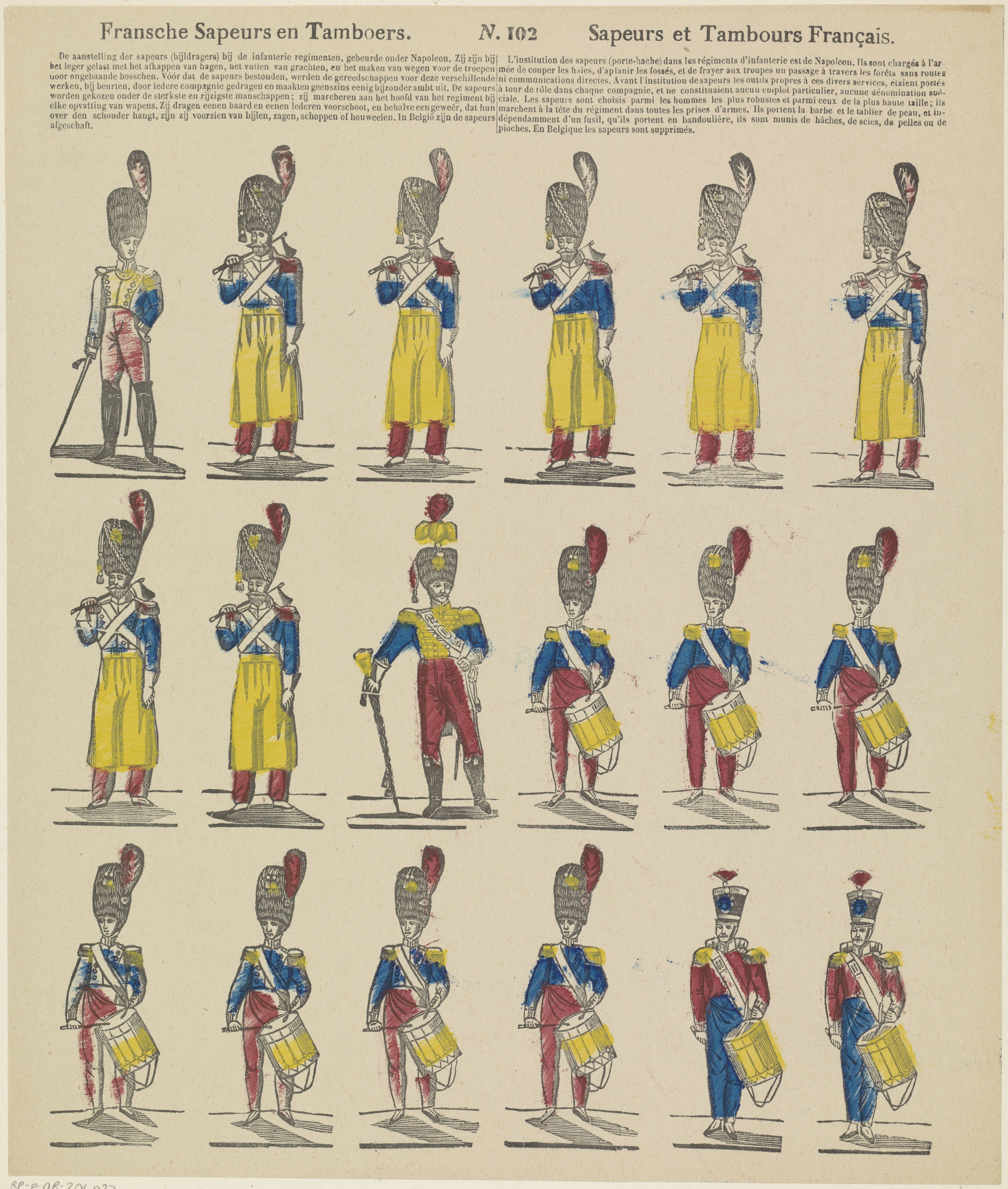 Fransche sapeurs en tamboers / Sapeurs et tambours Français