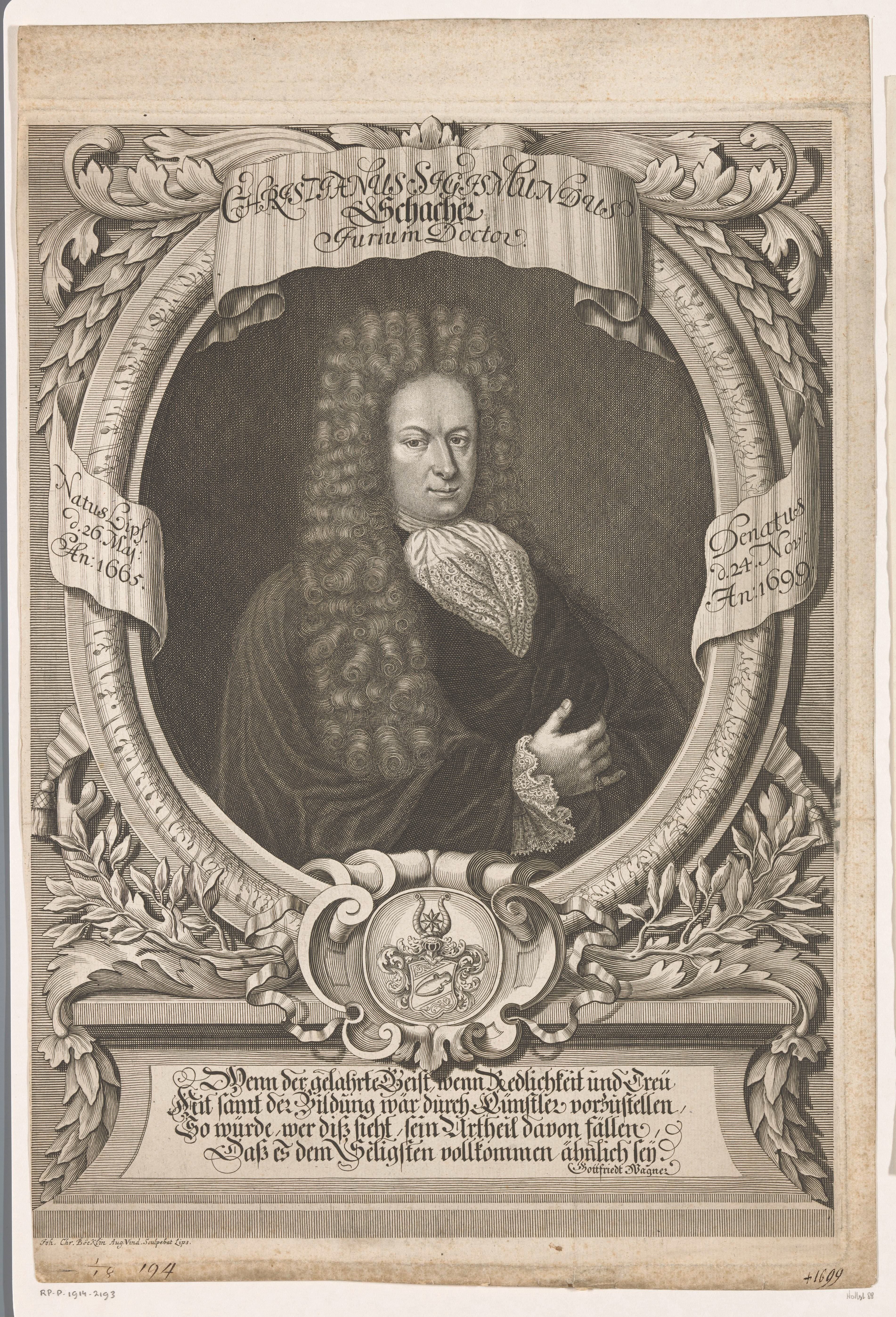 Portret van Christian Sigismund Schacher