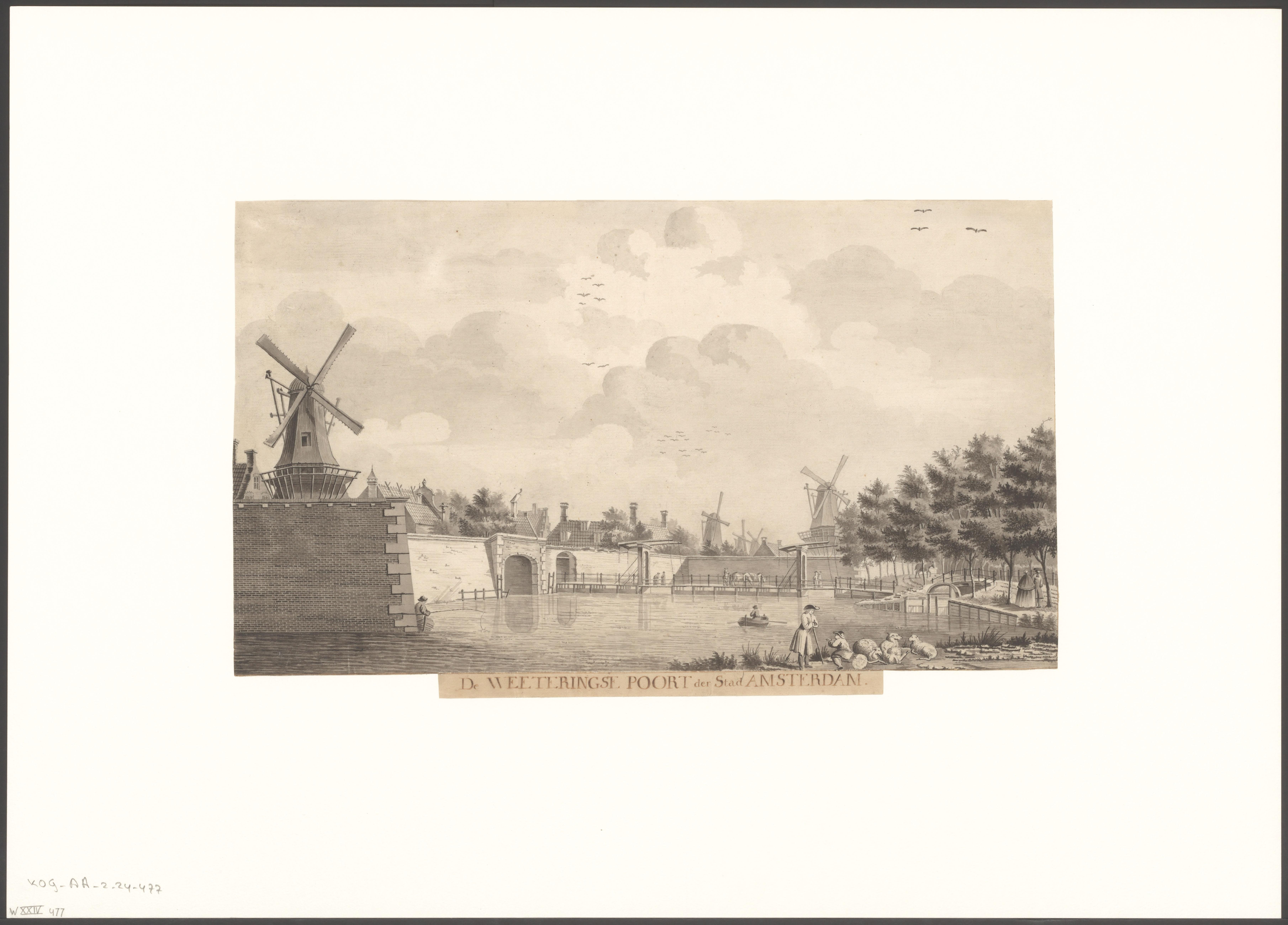 Gezicht op de Weteringpoort vanaf het Singel