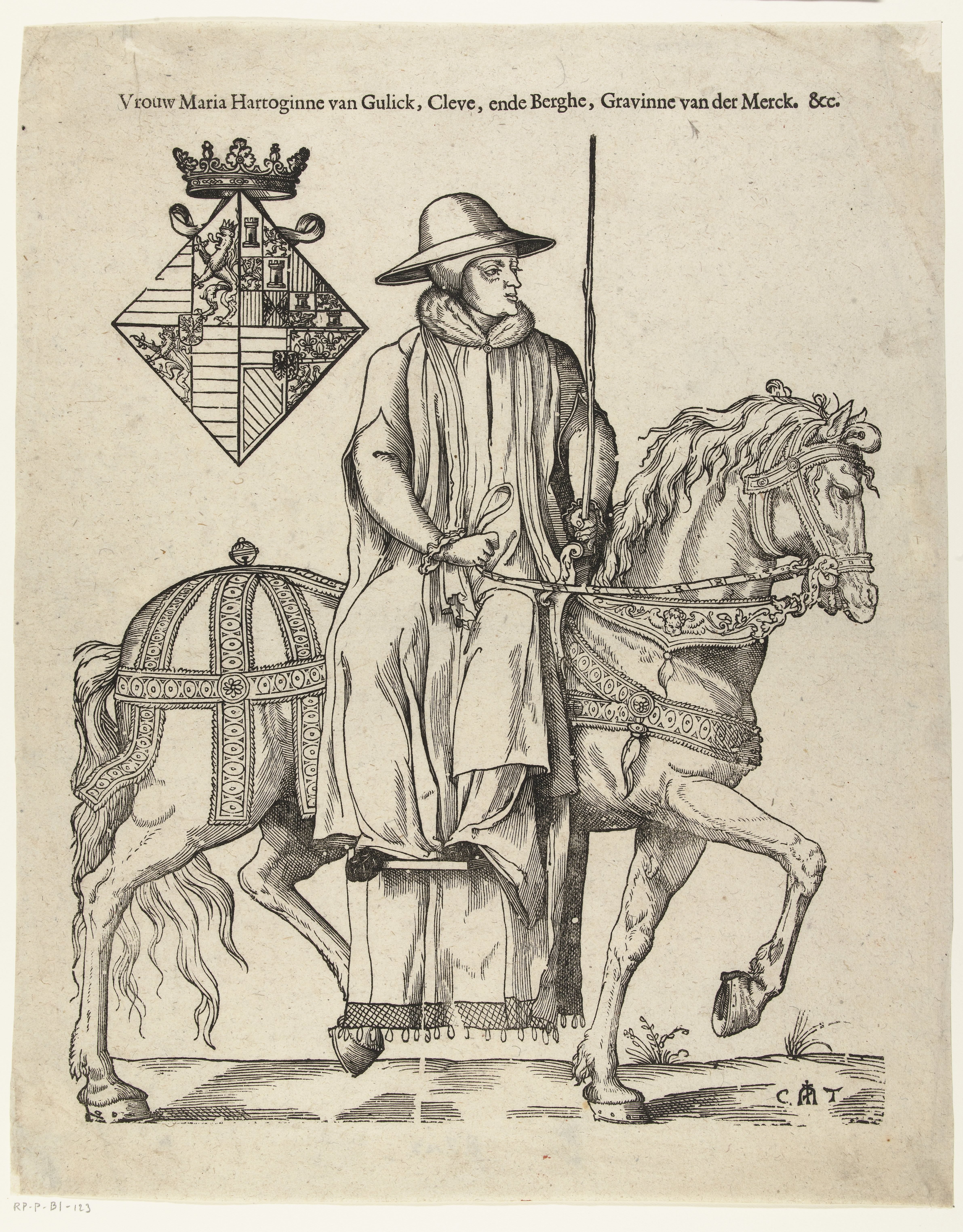 Portret van Maria van Gulik te paard