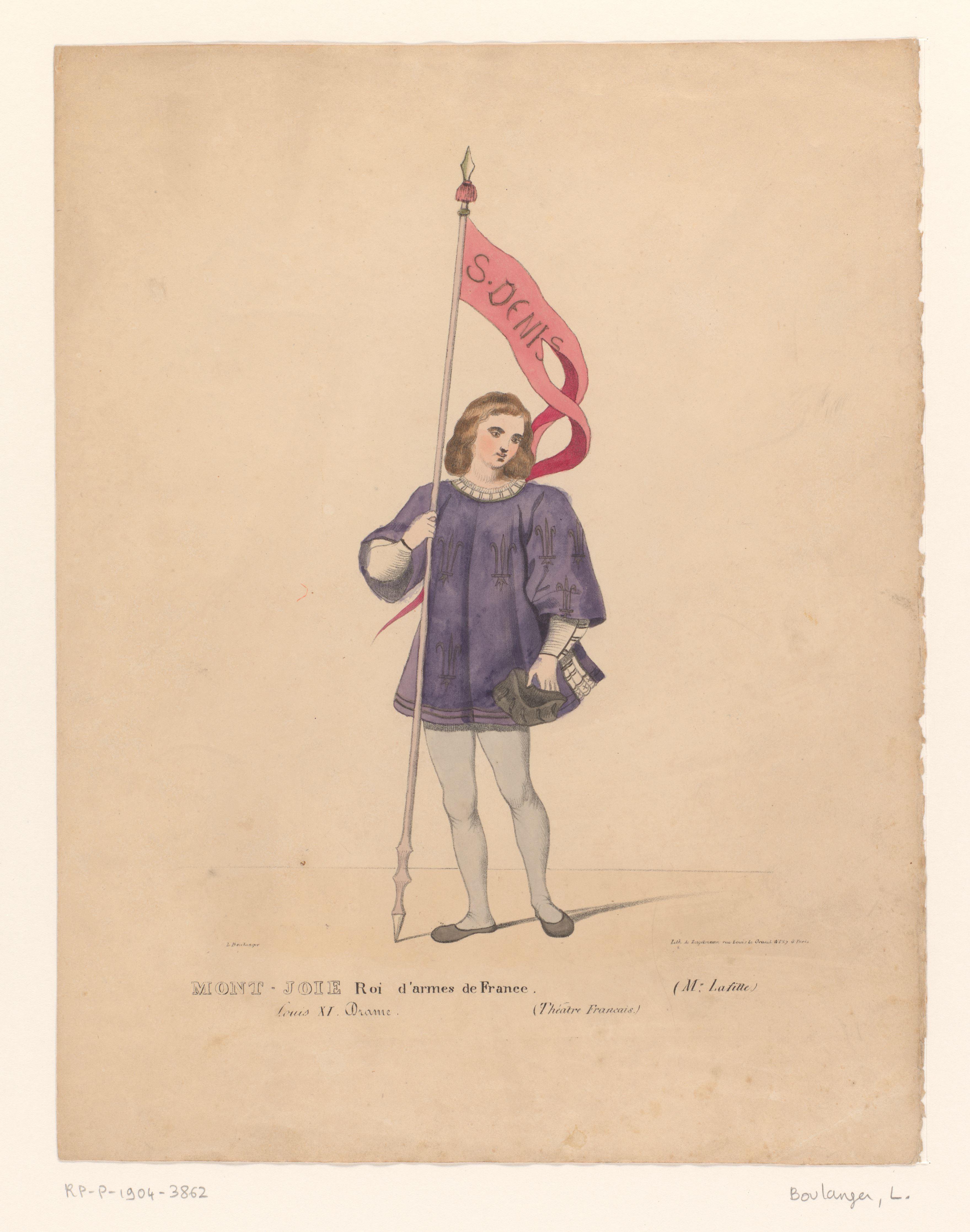 Kostuum van Mont-Joie, wapenkoning uit het drama Louis XI à Péronne