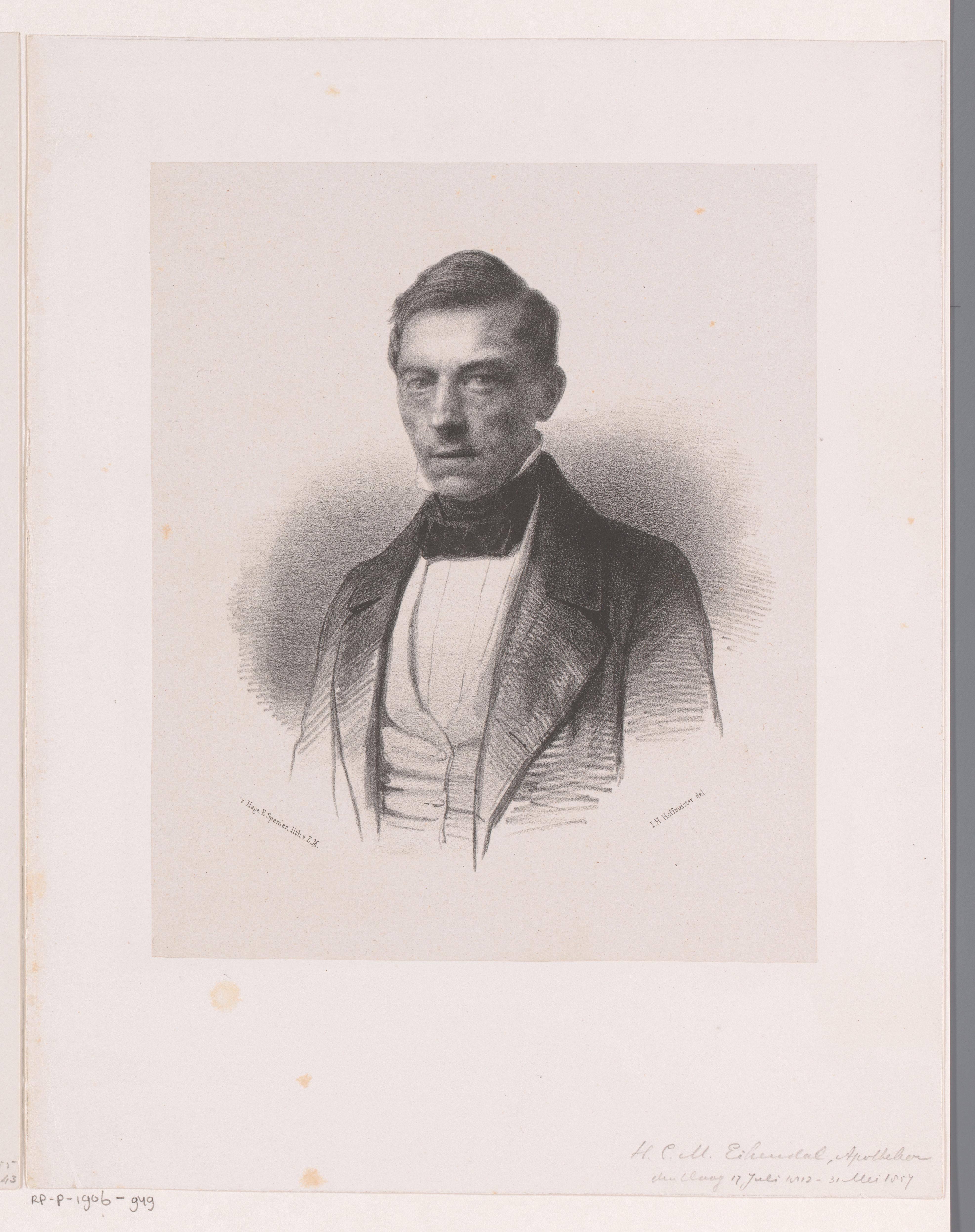 Portret van apotheker H.C.M. Eikendal