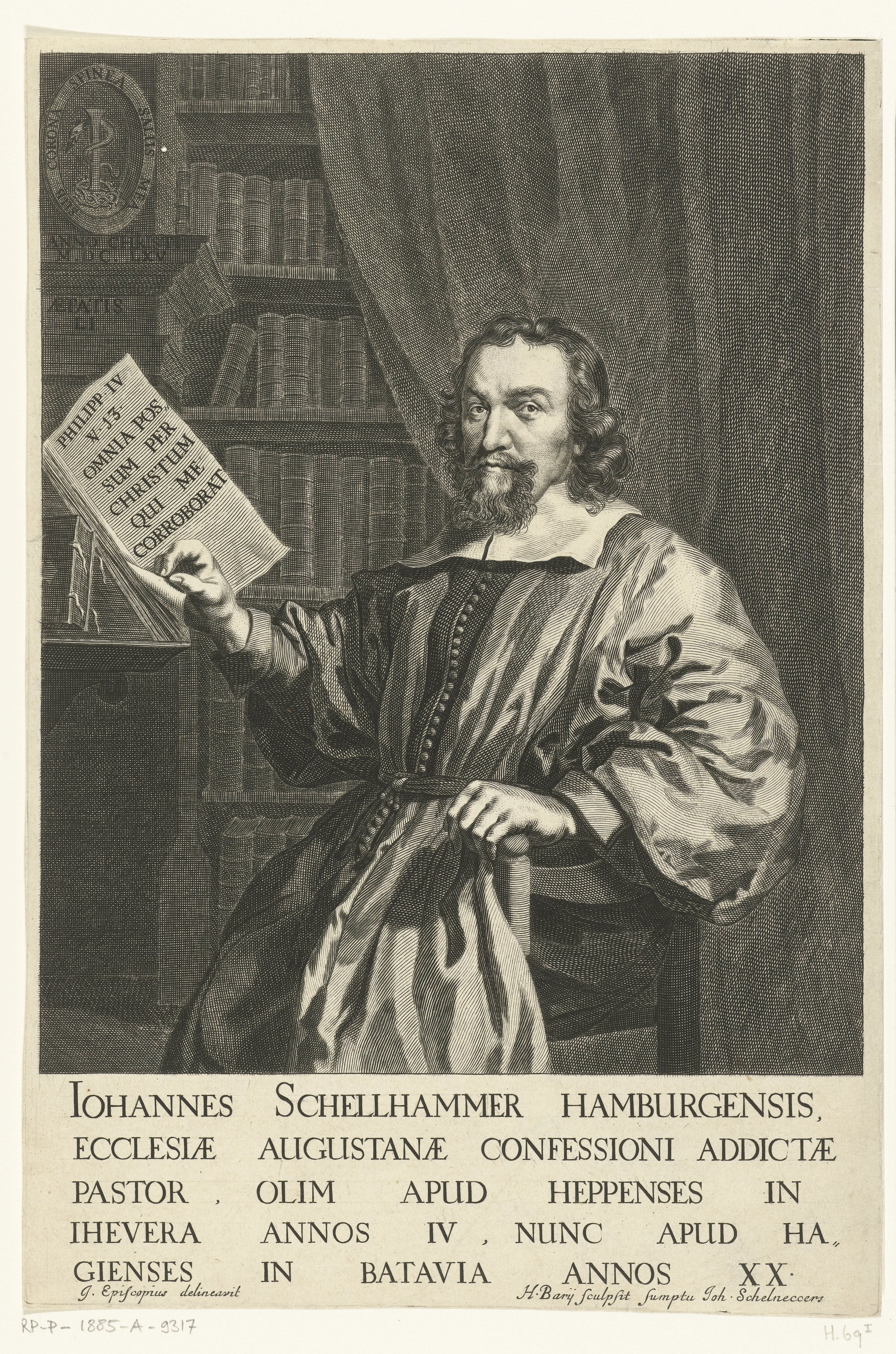 Portret van Johannes Schellhammer op 51-jarige leeftijd