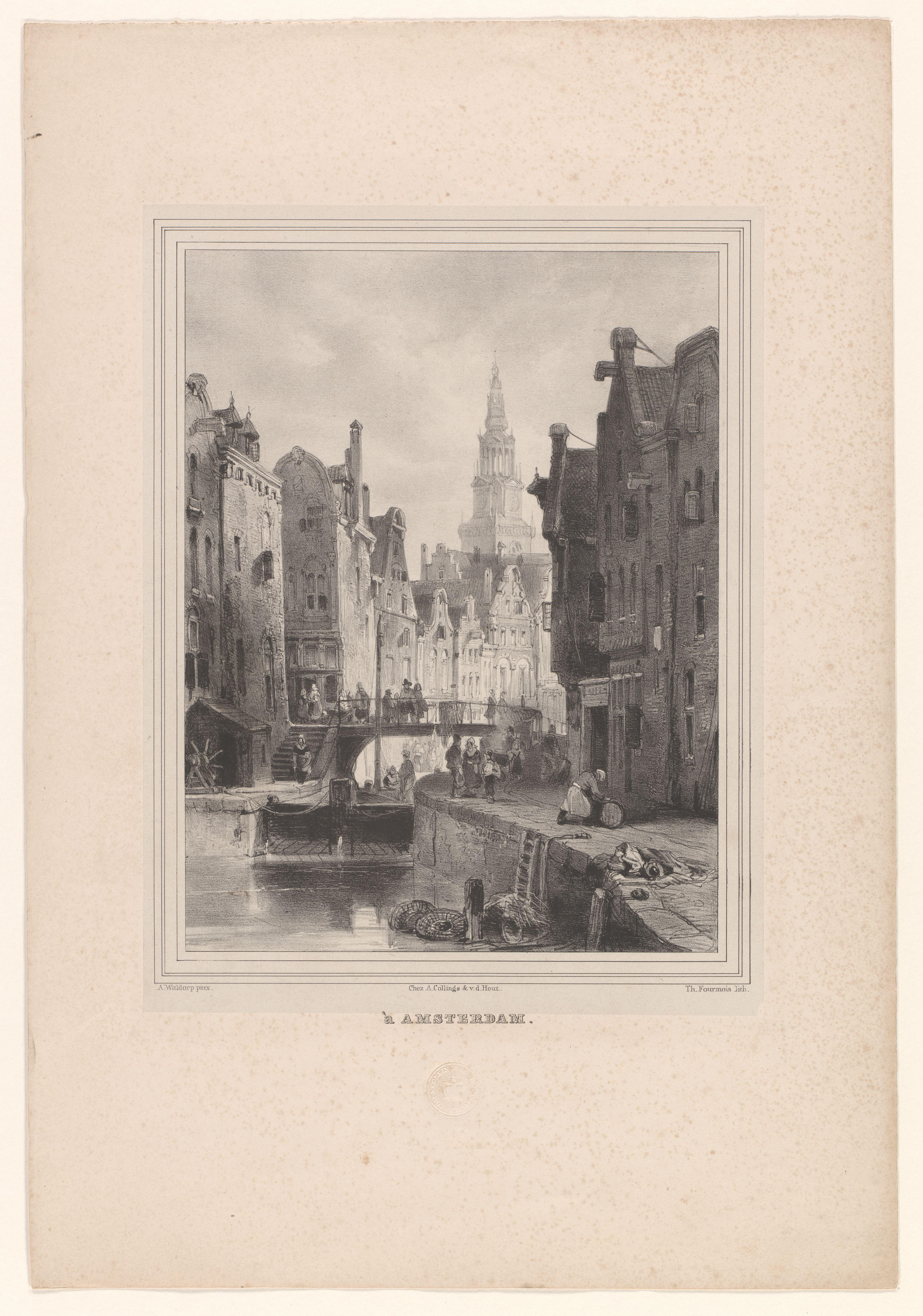Gezicht op een gracht in Amsterdam
