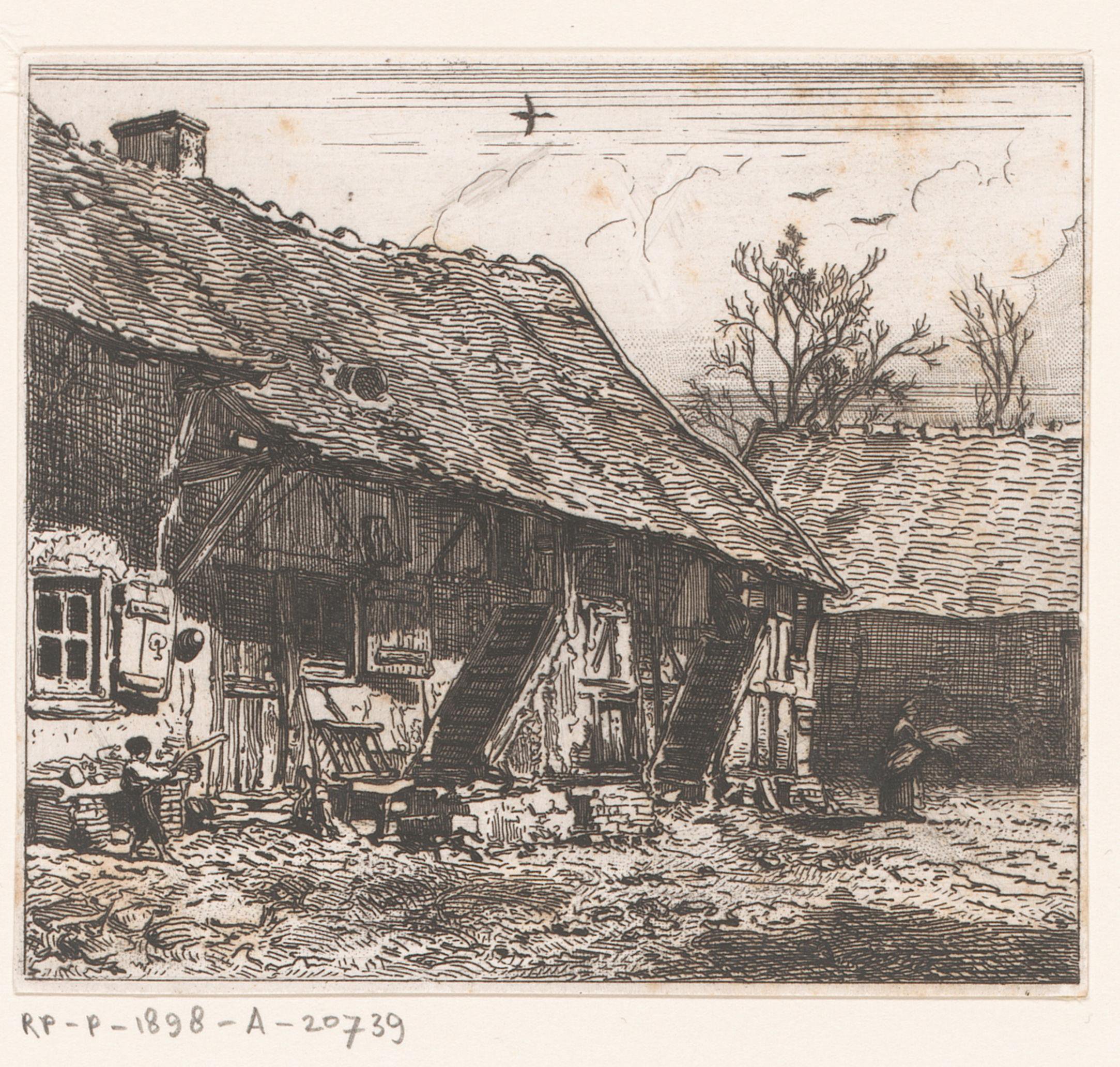 Gezicht op een boerenwoning, mogelijk te Cricey