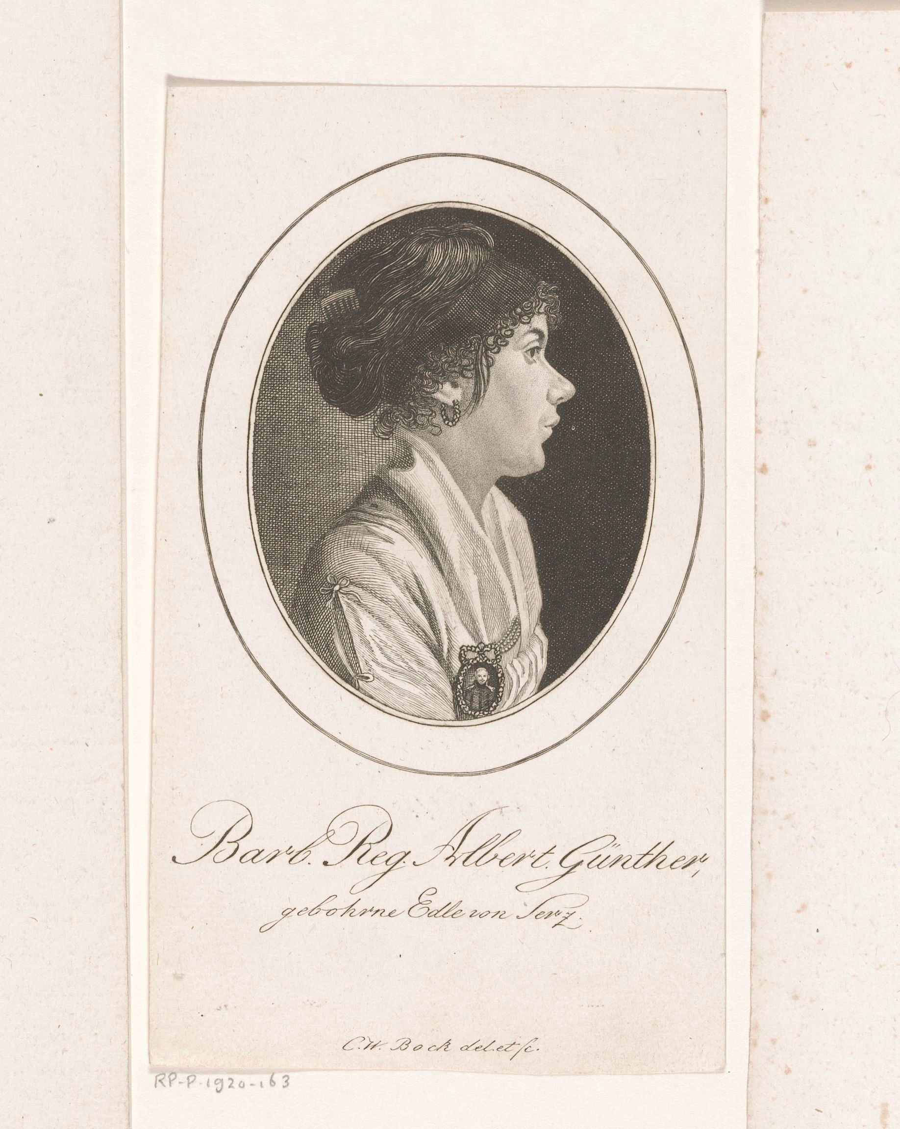 Portret van Barbara Regina Albertina Günther