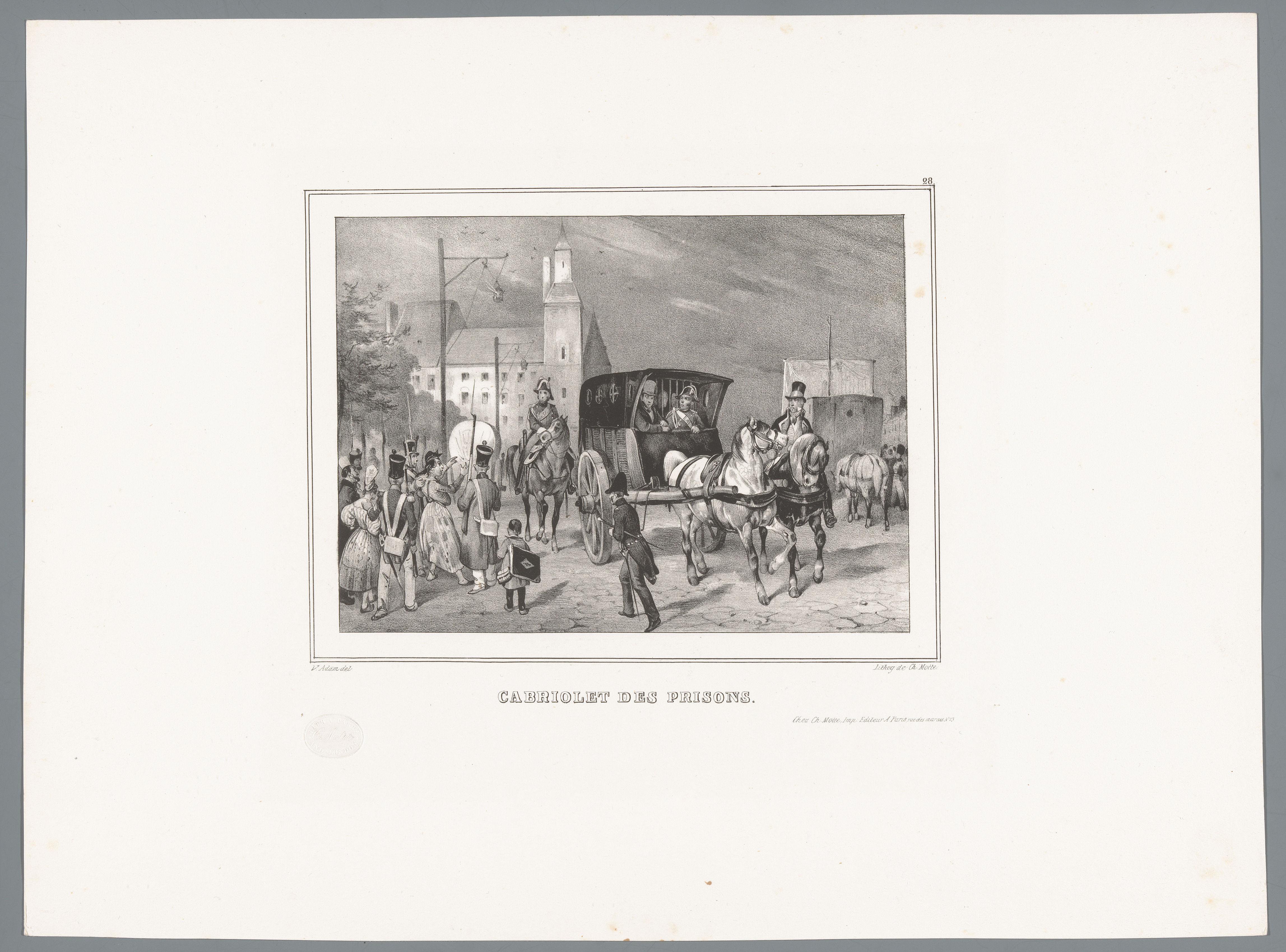 Gevangenwagen met toeschouwers op straat