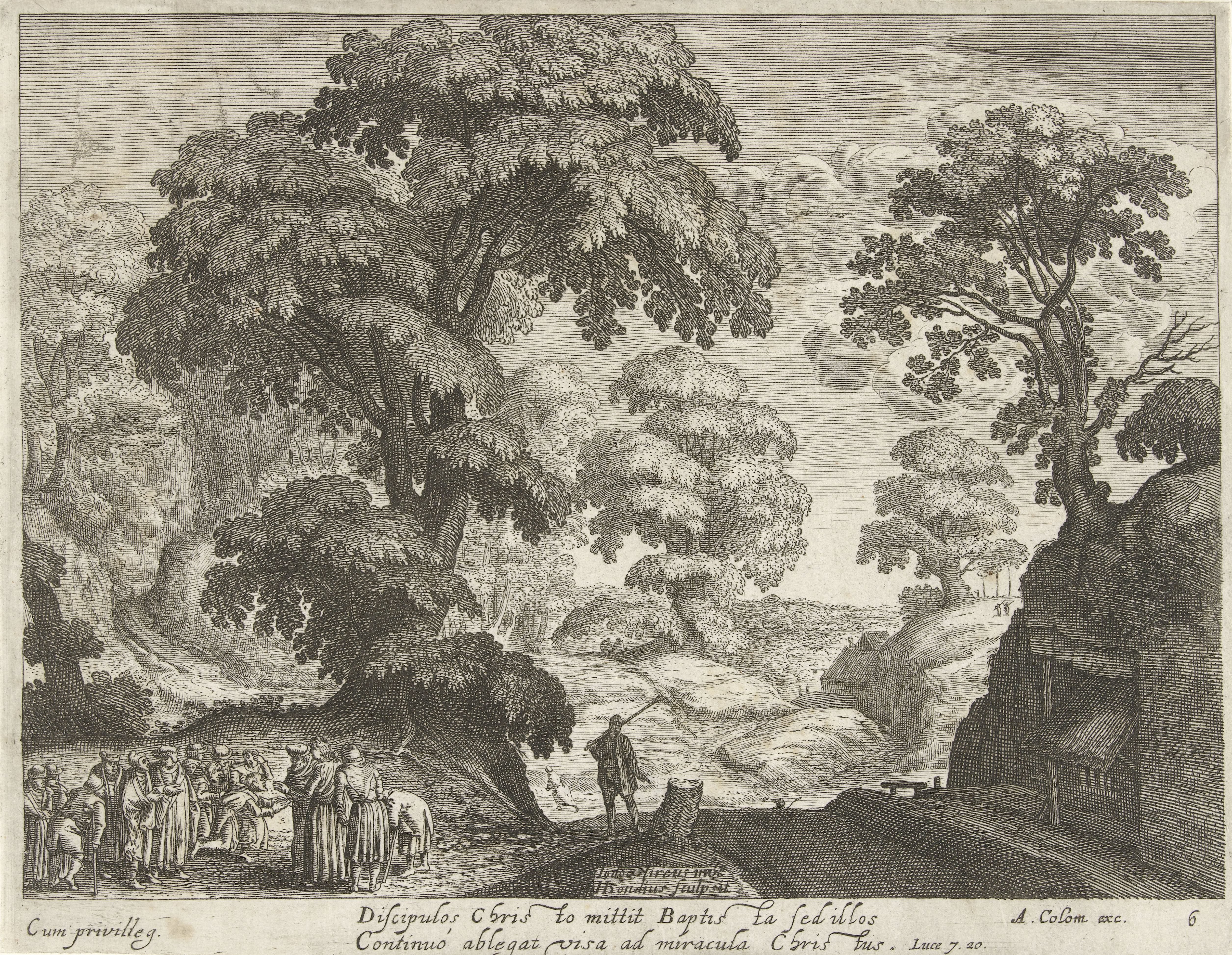 Landschap met de genezing van de blinden