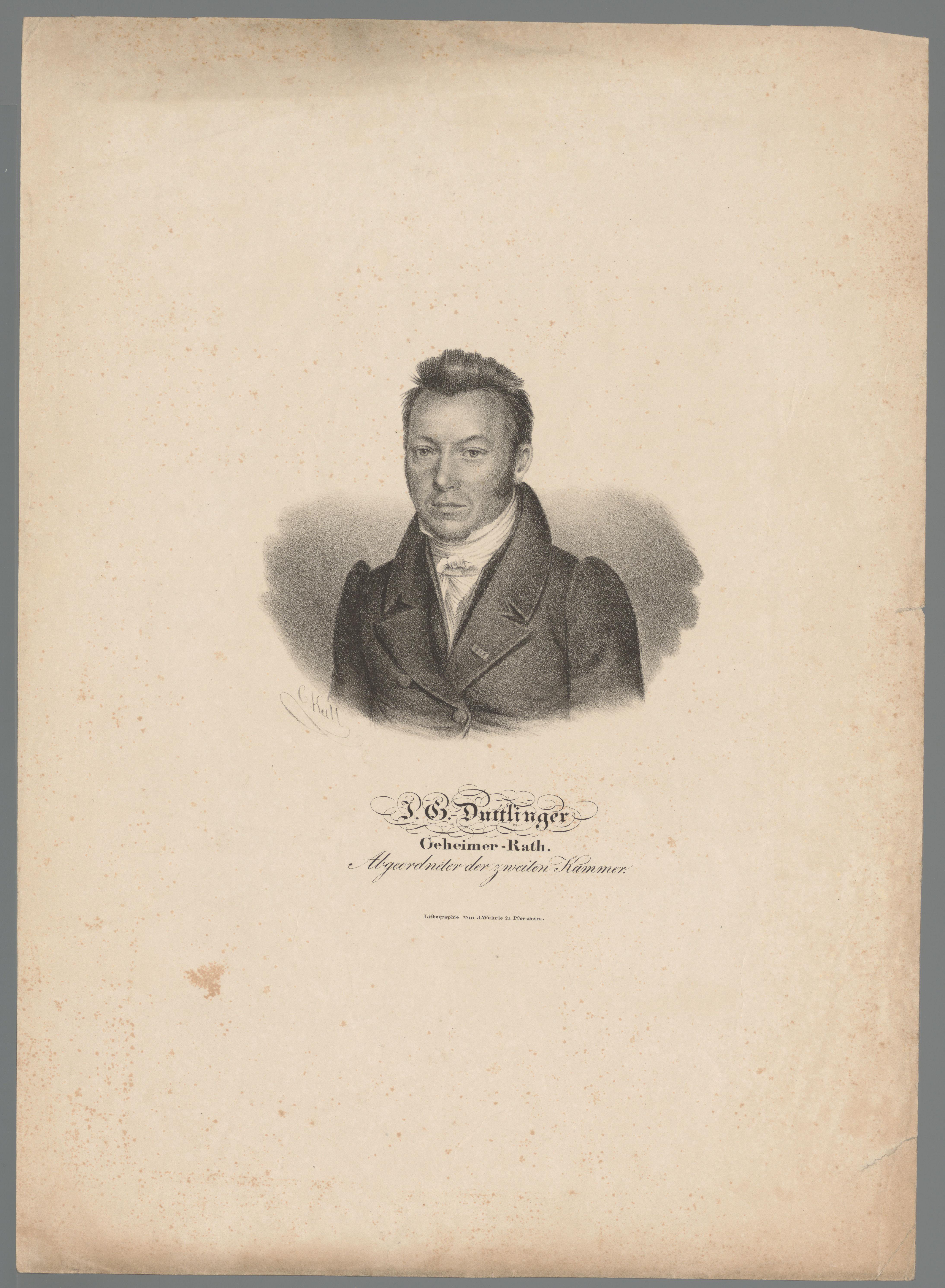 Portret van Johann Georg Duttlinger