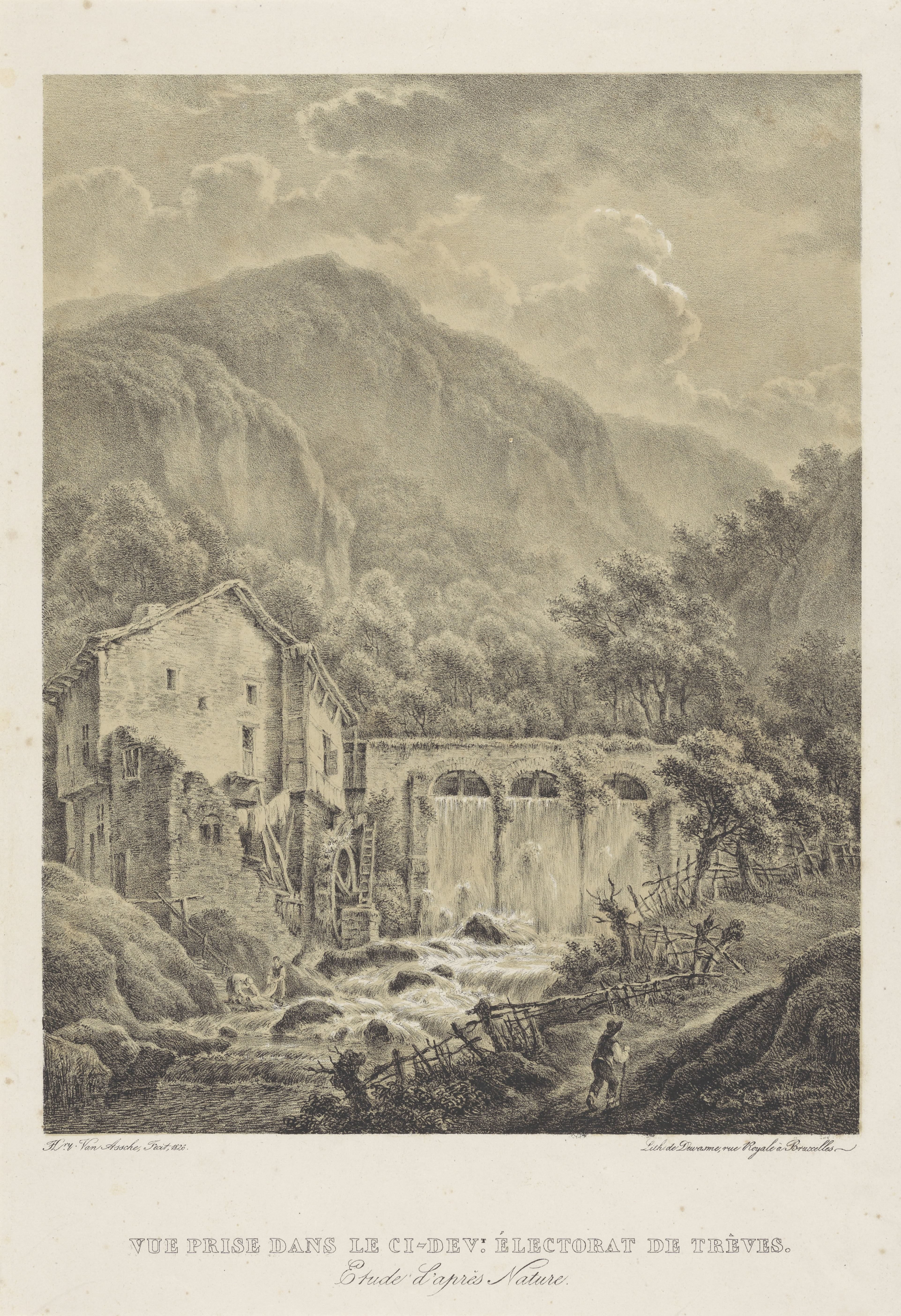 Berglandschap met watermolen nabij Trier