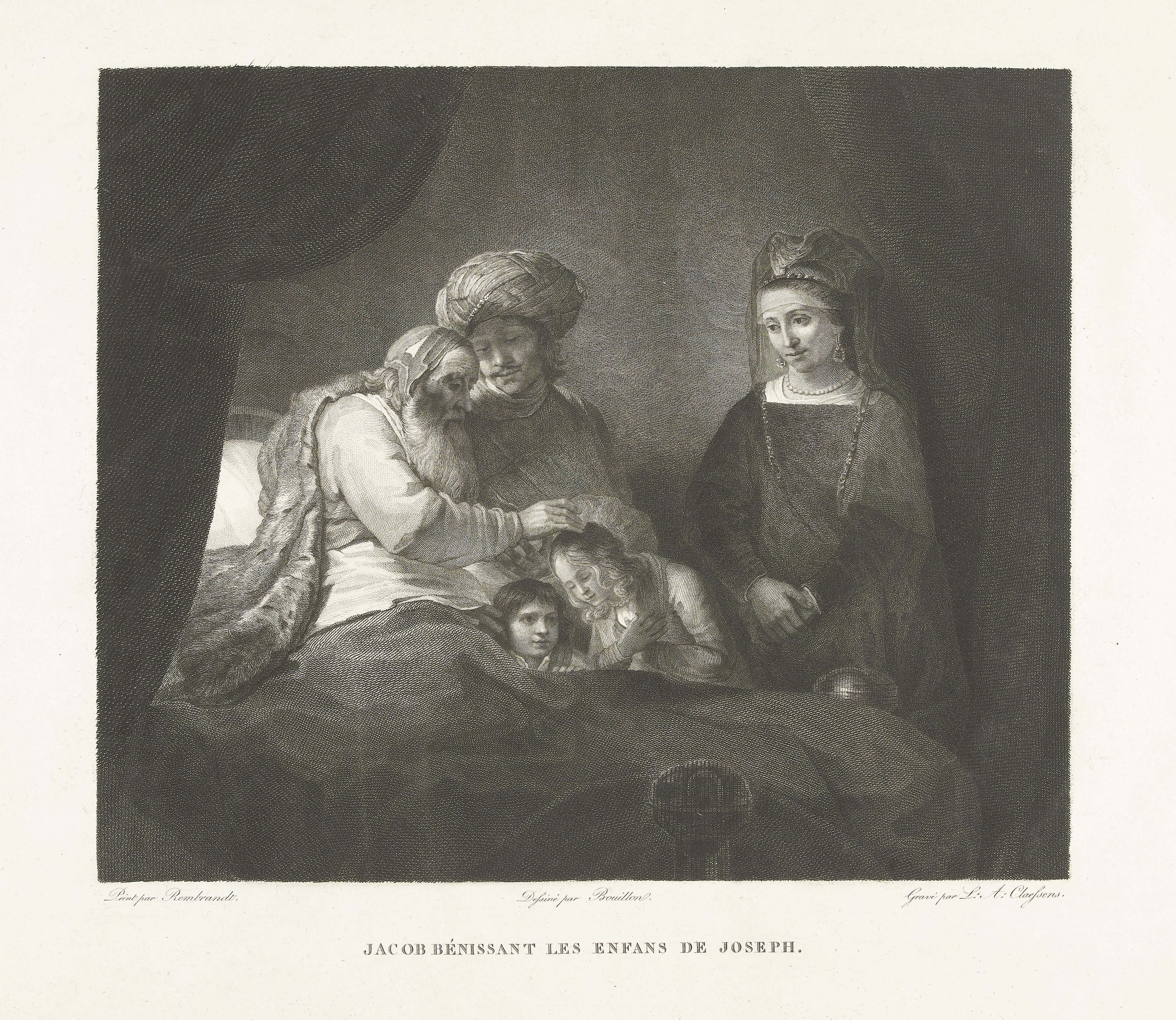 Jakob zegent Efraïm en Manasse