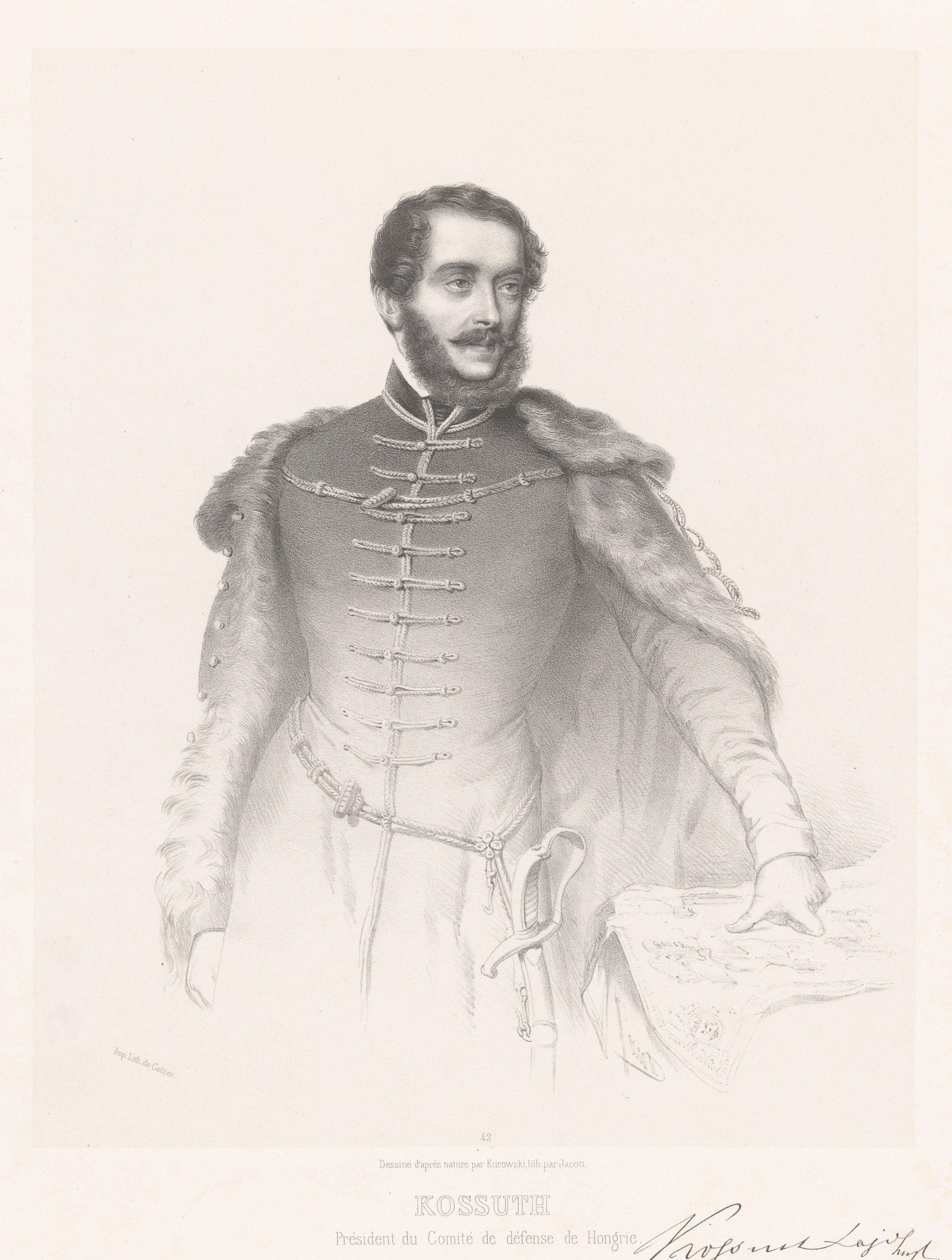 Portret van Lajos Kossuth
