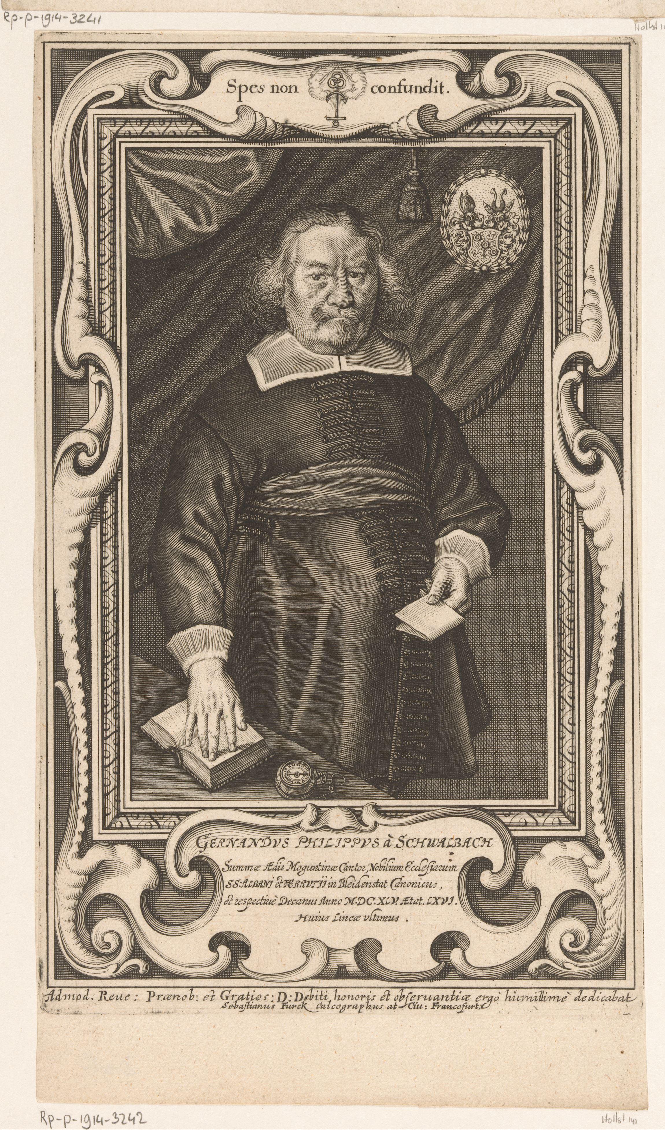 Portret van Gernand Philipp von Schwalbach op 66-jarige leeftijd