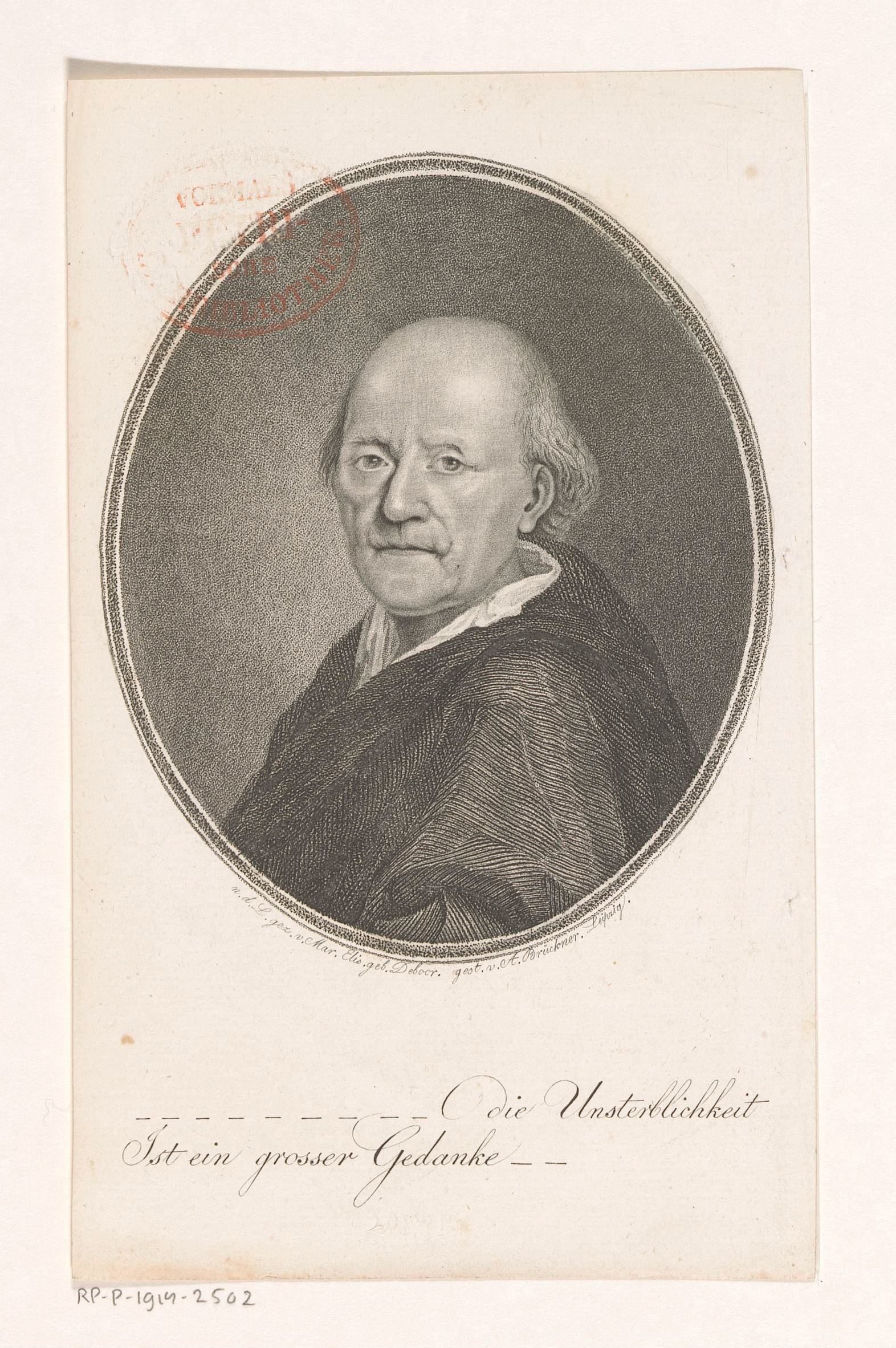 Portret van Friedrich Gottlieb Klopstock
