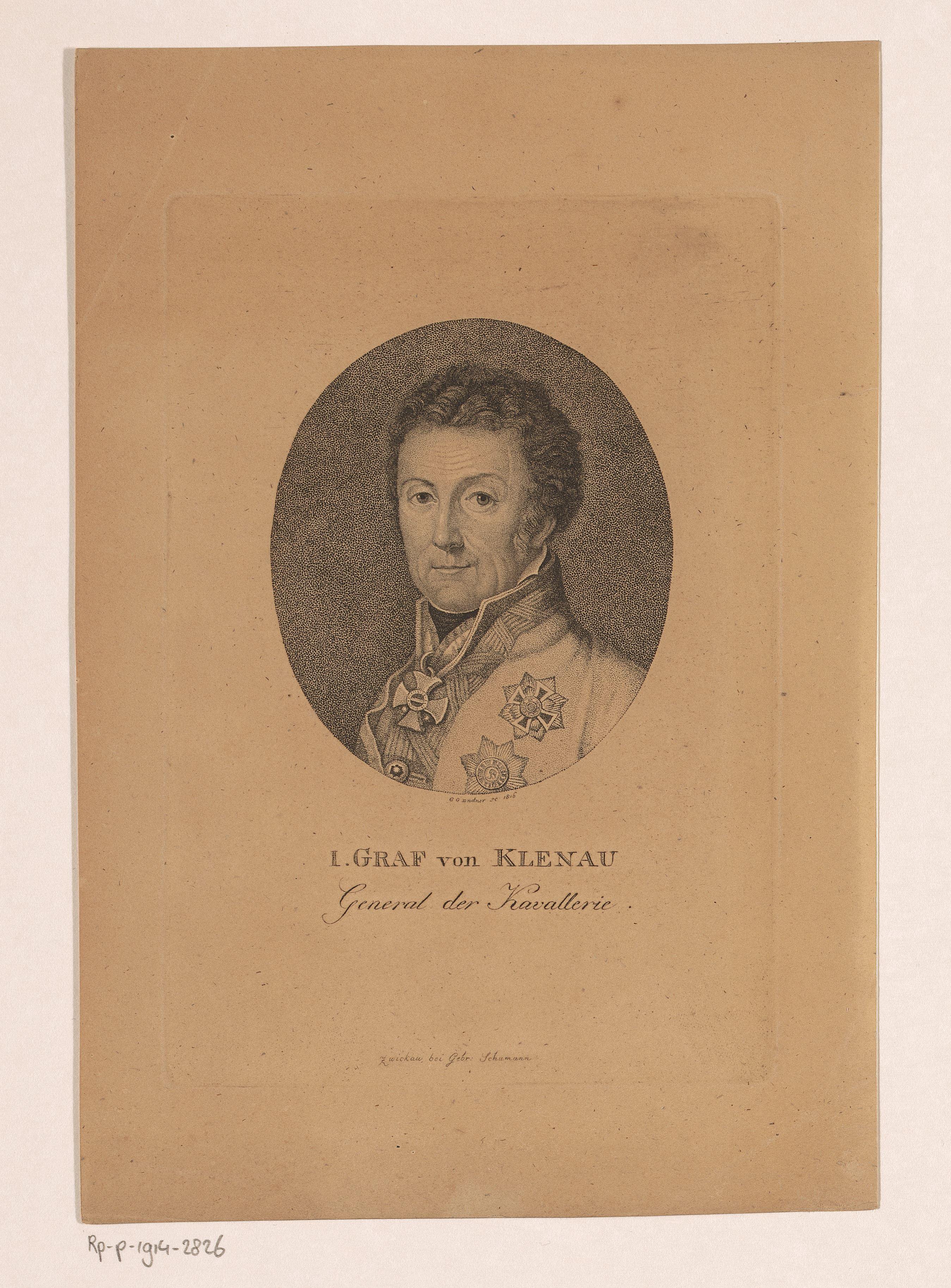 Portret van Johann Graf Klenau