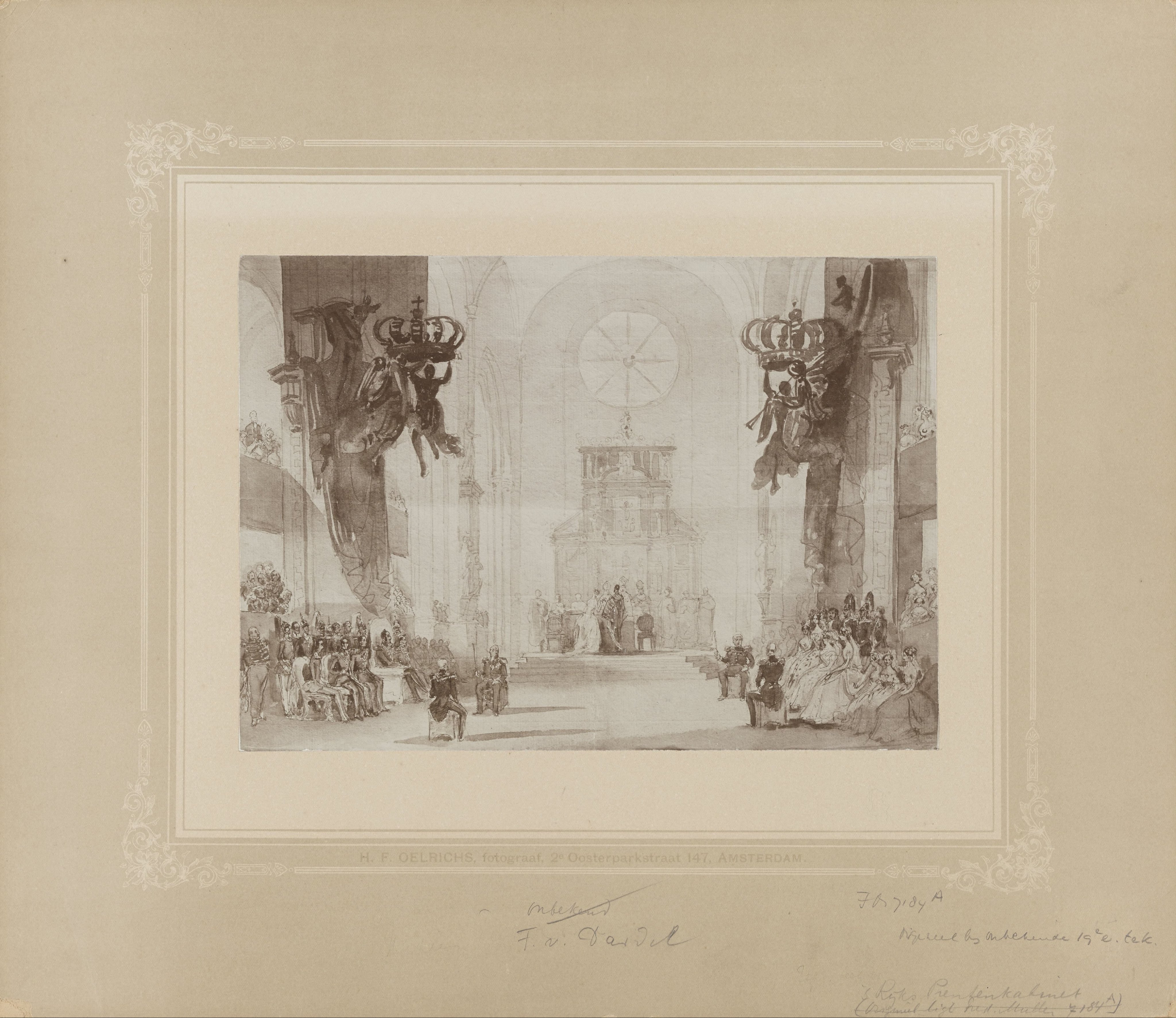 Huwelijksplechtigheid van Karel van Zweden met prinses Louise van Oranje-Nassau in Stockholm 19 juni 1850