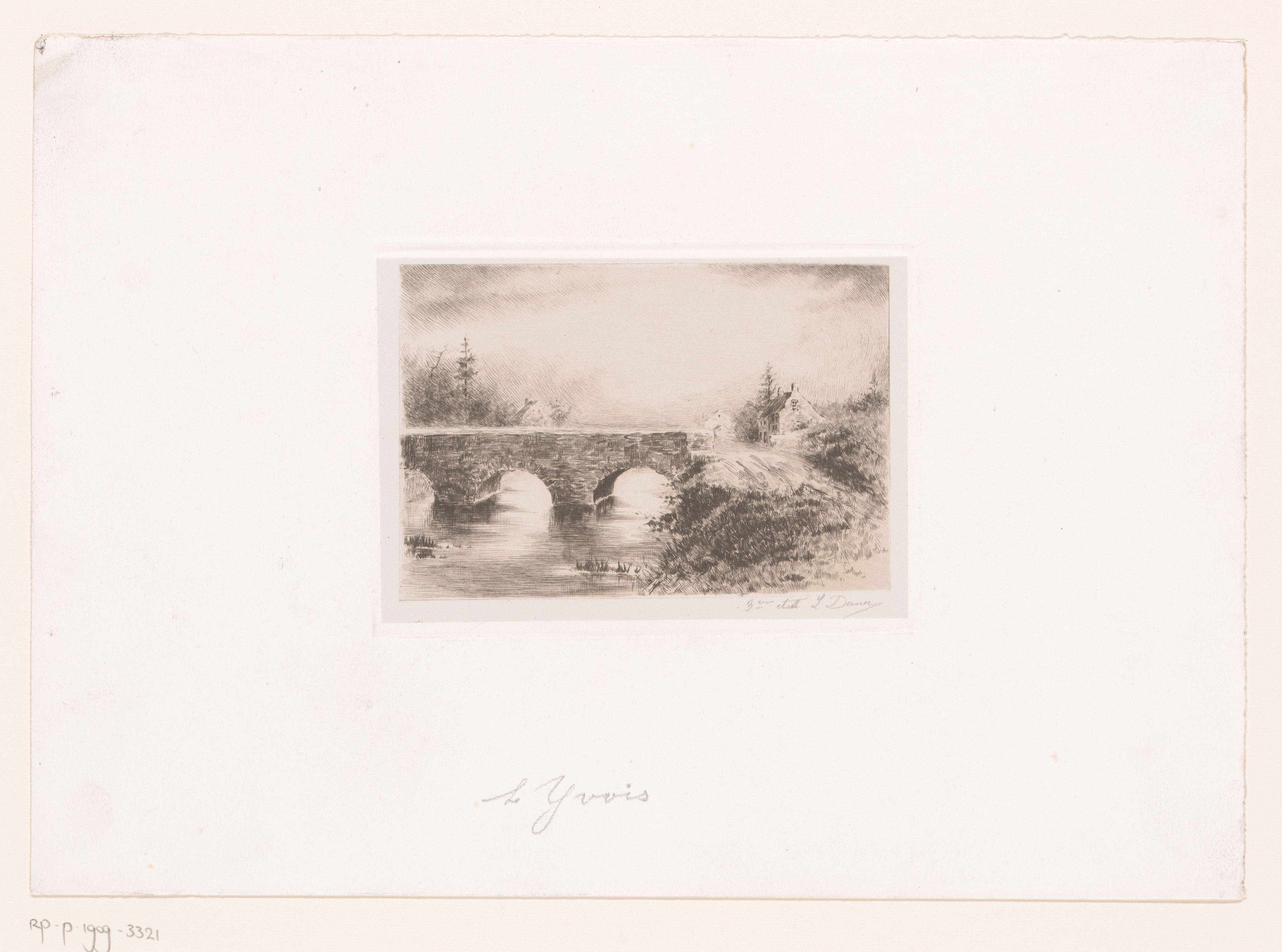 Landschap met stenen brug bij Yvoir