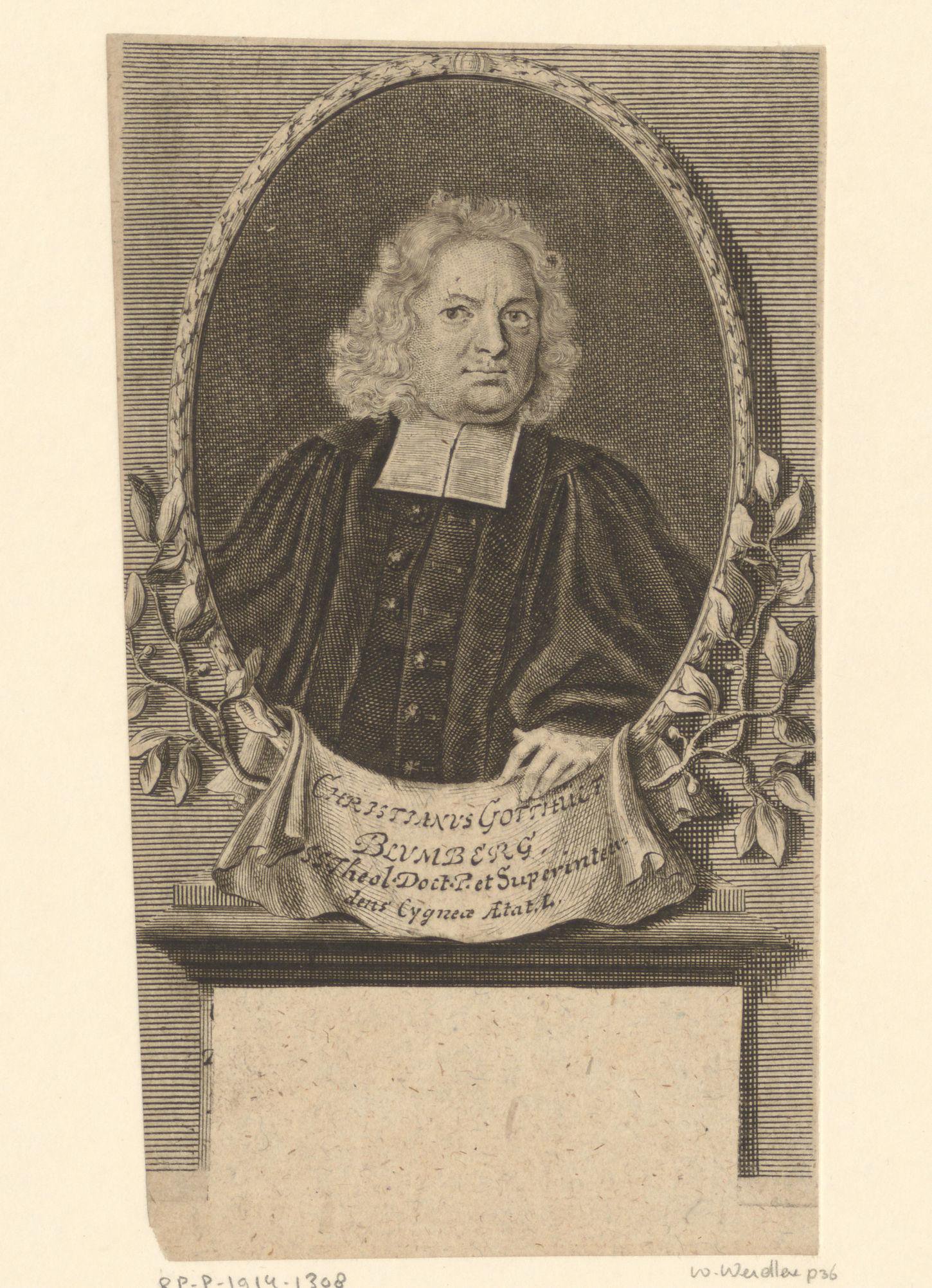 Portret van Chrisitan Gotthilf Blumberg