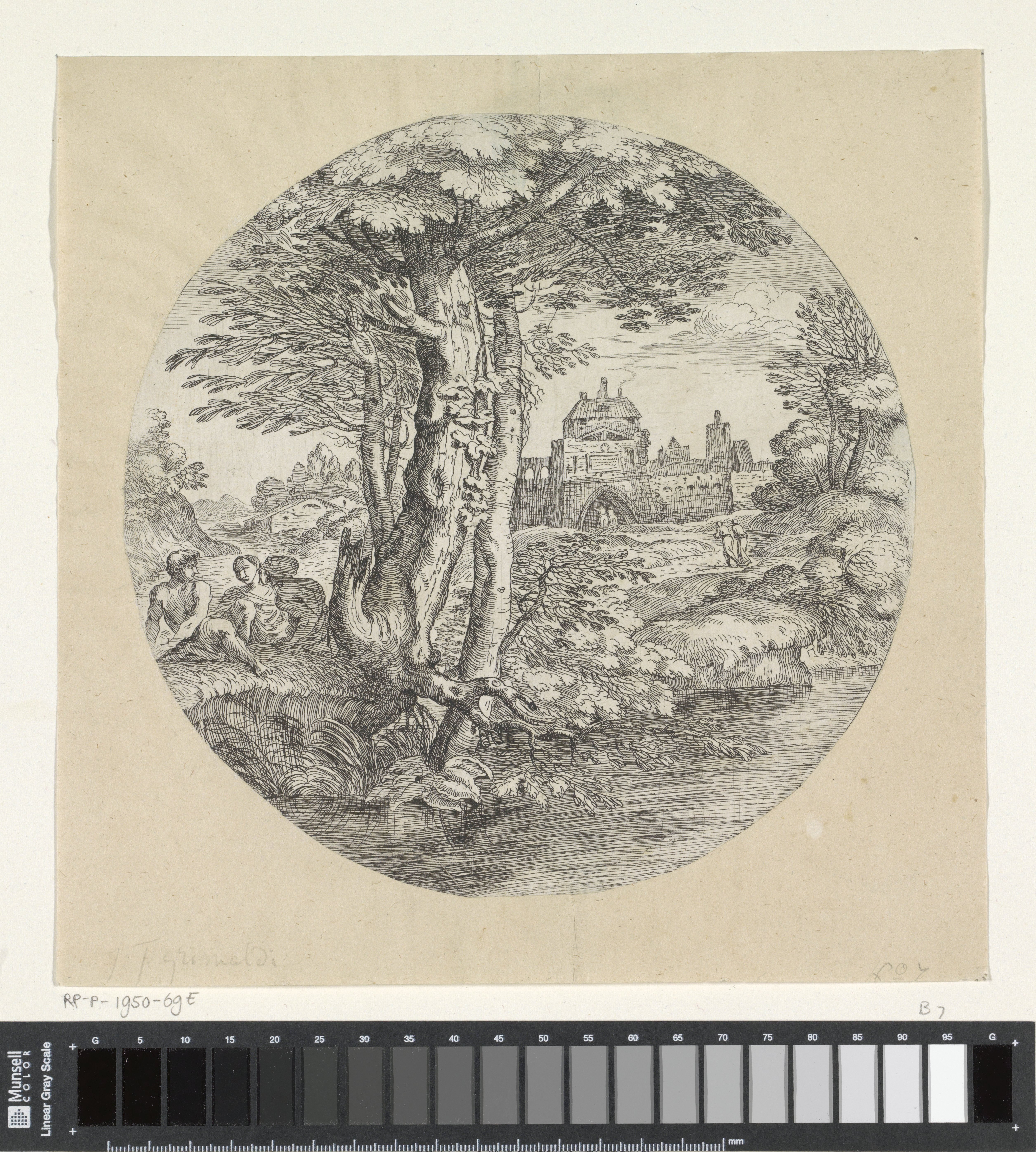 Landschap met twee ruiters die een fort binnengaan