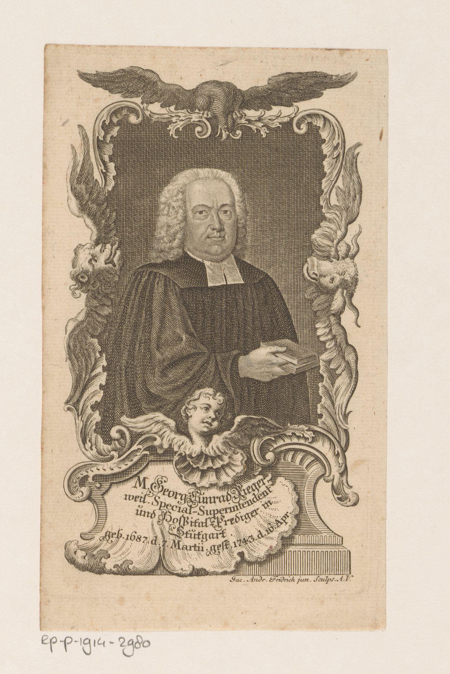 Portret van Georg Konrad Rieger