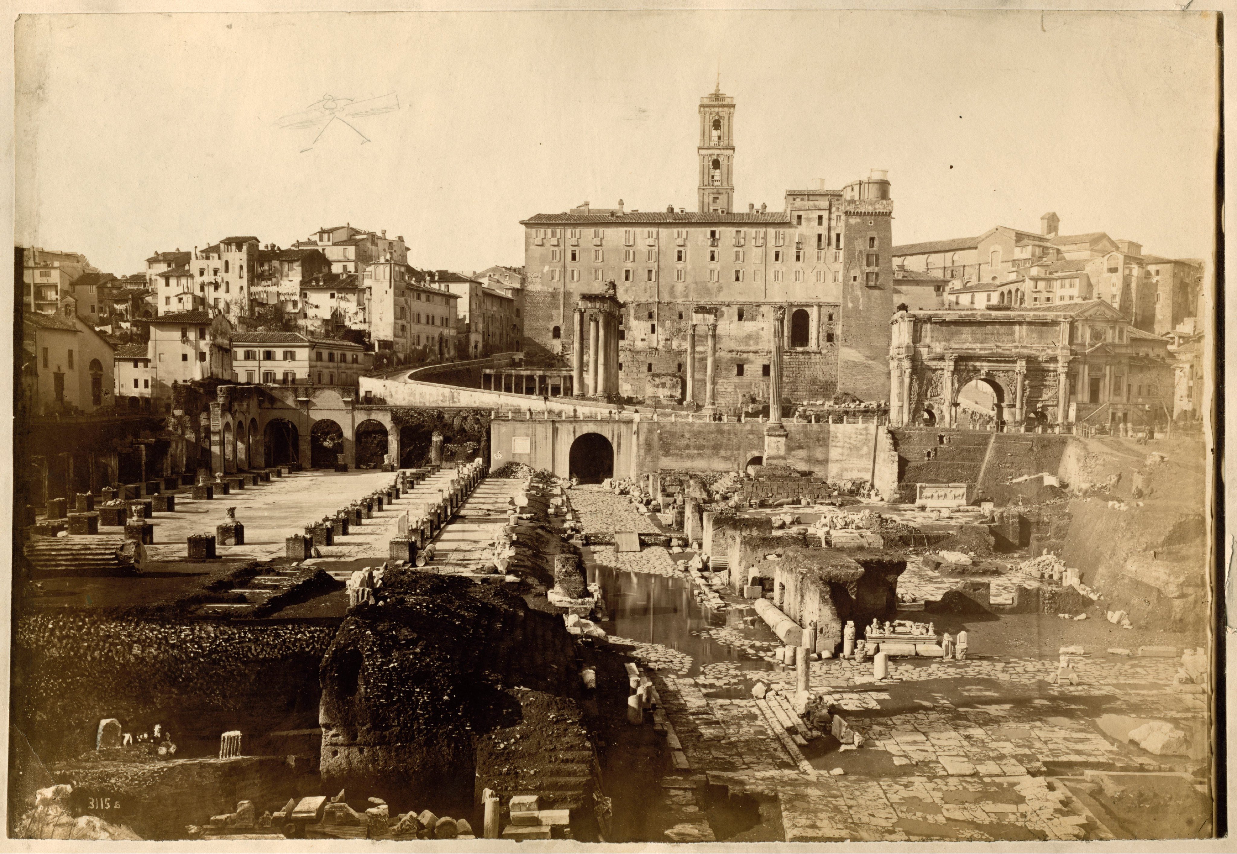 Gezicht op het Forum Romanum in Rome, Italië